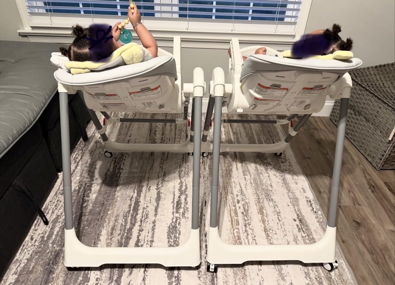 High Chairs for Babies and Toddlers Convert to Baby Rocker Foldable High Chair Adjustable Convertible with Reclining Seat & Leg Rest, 3-in-1 with Tool-Free Assembly (Grey) customer photo 2
