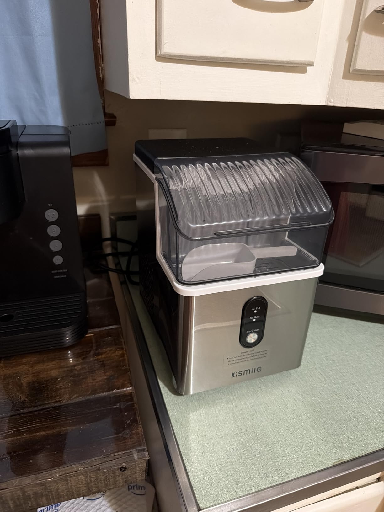Kismile Nugget Ice Makers Countertop, Portable Ice Machine with Crushed Ice, 35lbs/Day, Self-Cleaning, One-Click Operation for Home Use (Silver) customer photo 1