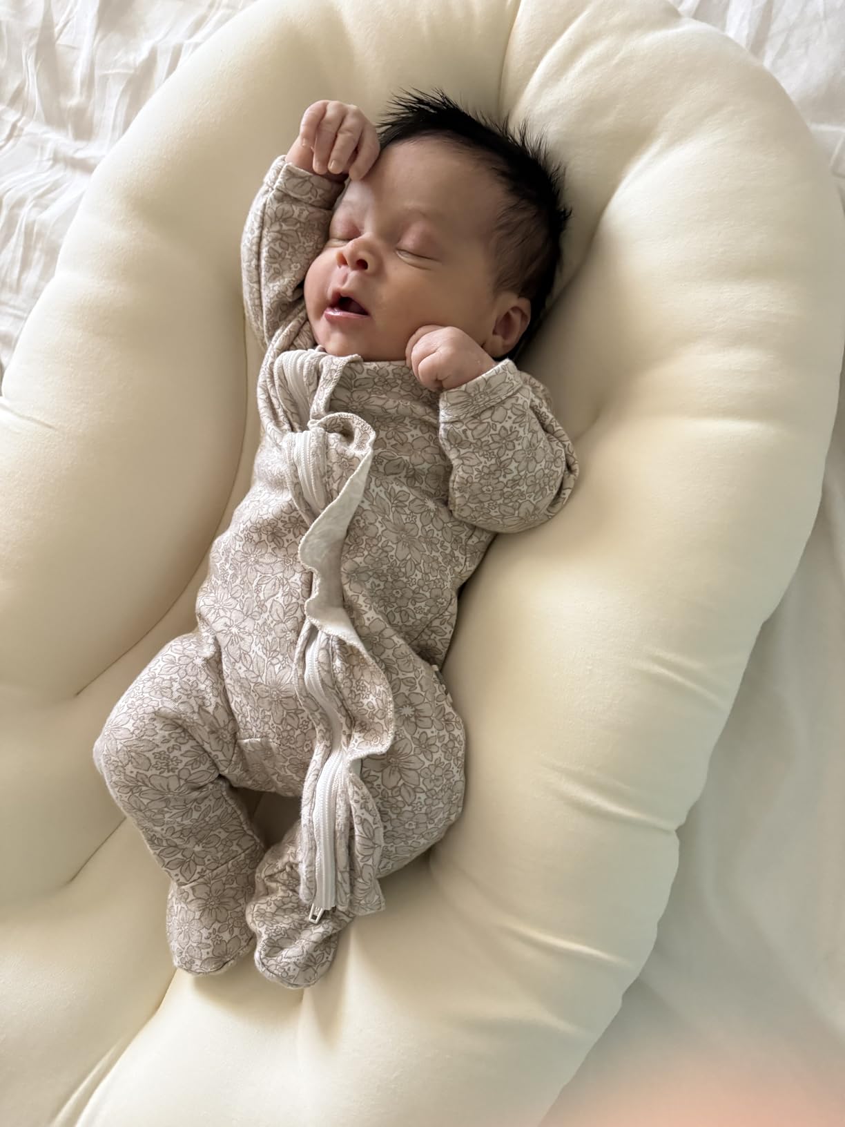 Baby Lounger for Newborn: Portable & Lightweight Pillow for Tummy Time Playtime & Diaper Changes - Skin-Friendly & Breathable for 0-12 Month Supervised Use customer photo 2