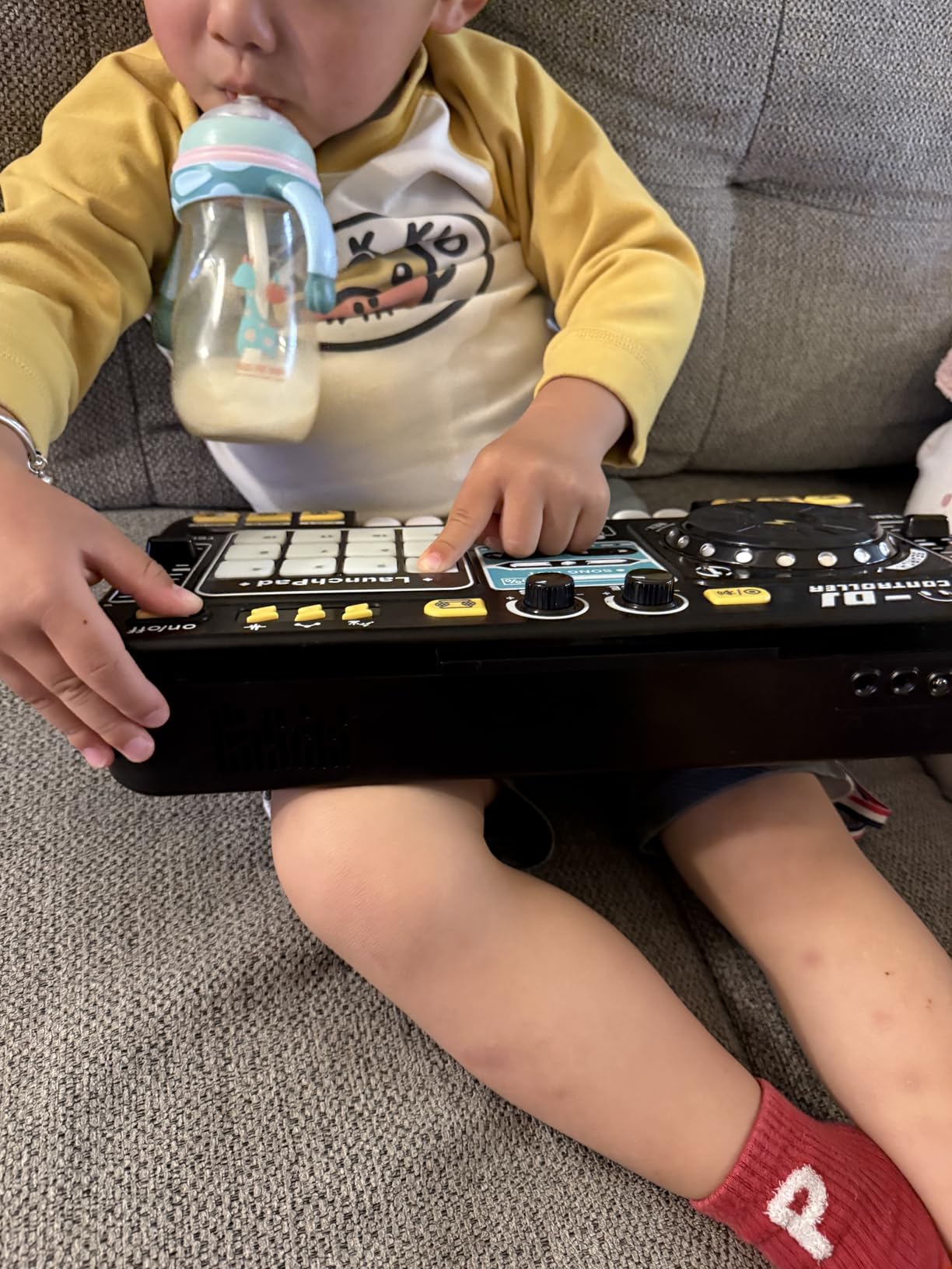 OZMI Kids DJ Music Mixer Table Board Set Toy with Microphone, Lights - Interactive Musical Toys for Ages 3-12 | 100+ Sounds, Piano Keys, Disco Mode, Rechargeable customer photo 1