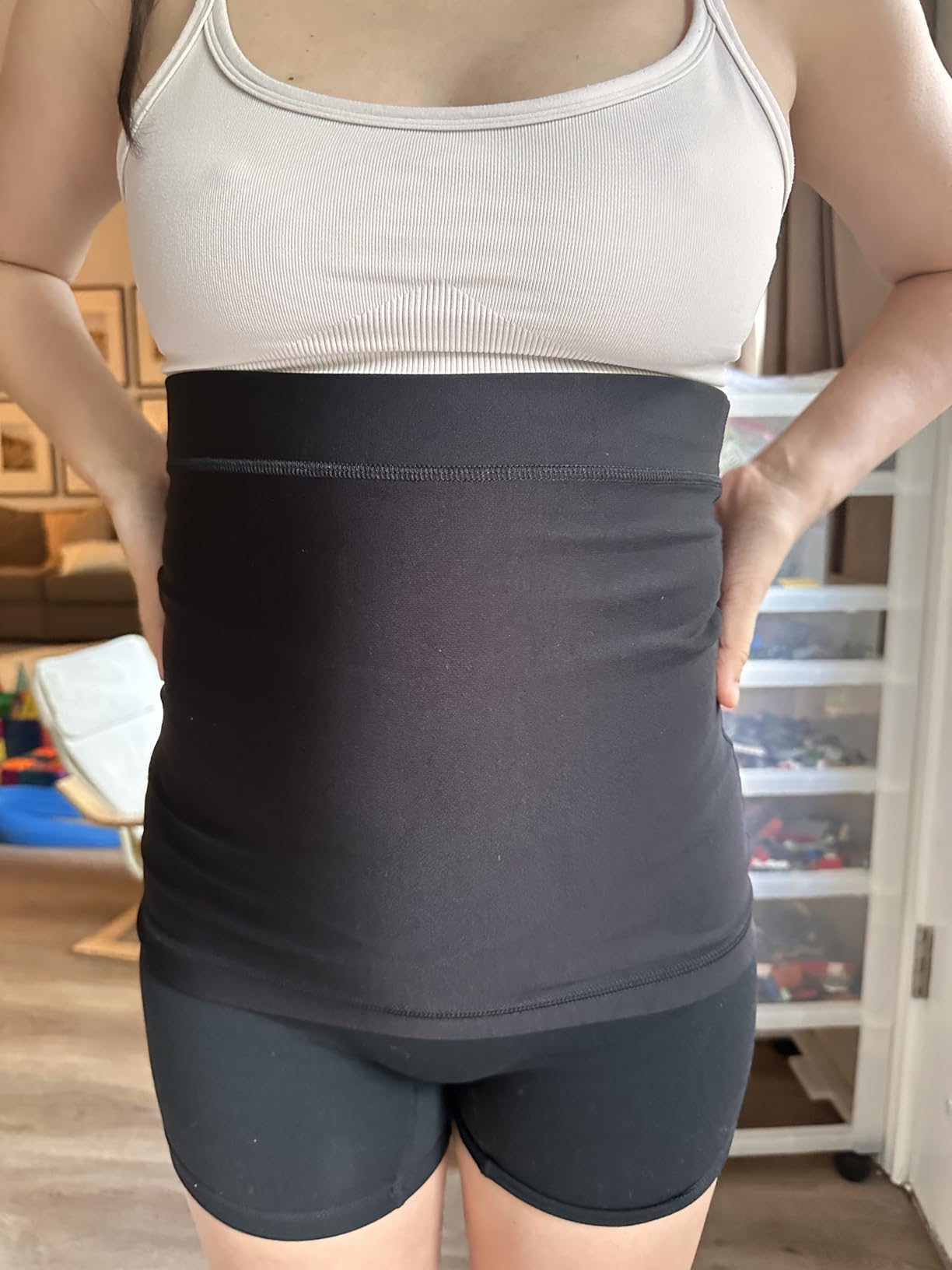 LoveSteady ProBump Maternity Support Belly Band - Breathable, Pregnancy Belly Band for Back, Hip & Pelvic Pain - Postpartum Belly Wrap for C-Section & Natural Birth Recovery - Stay Active & Comfortable, Beige - Extra Large customer photo 1