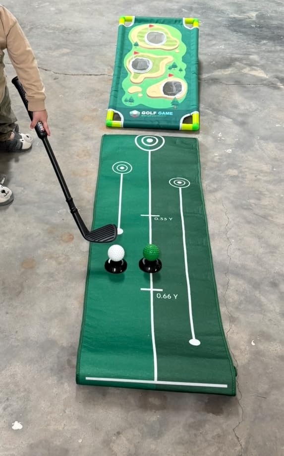 Liberry Toddler Golf Set for Ages 2 3 4 Boys Girls, Kids Golf Cart with Putting Mat & Cornhole Board, Outdoor Indoor Sports Toys Birthday Gifts, Black customer photo 1
