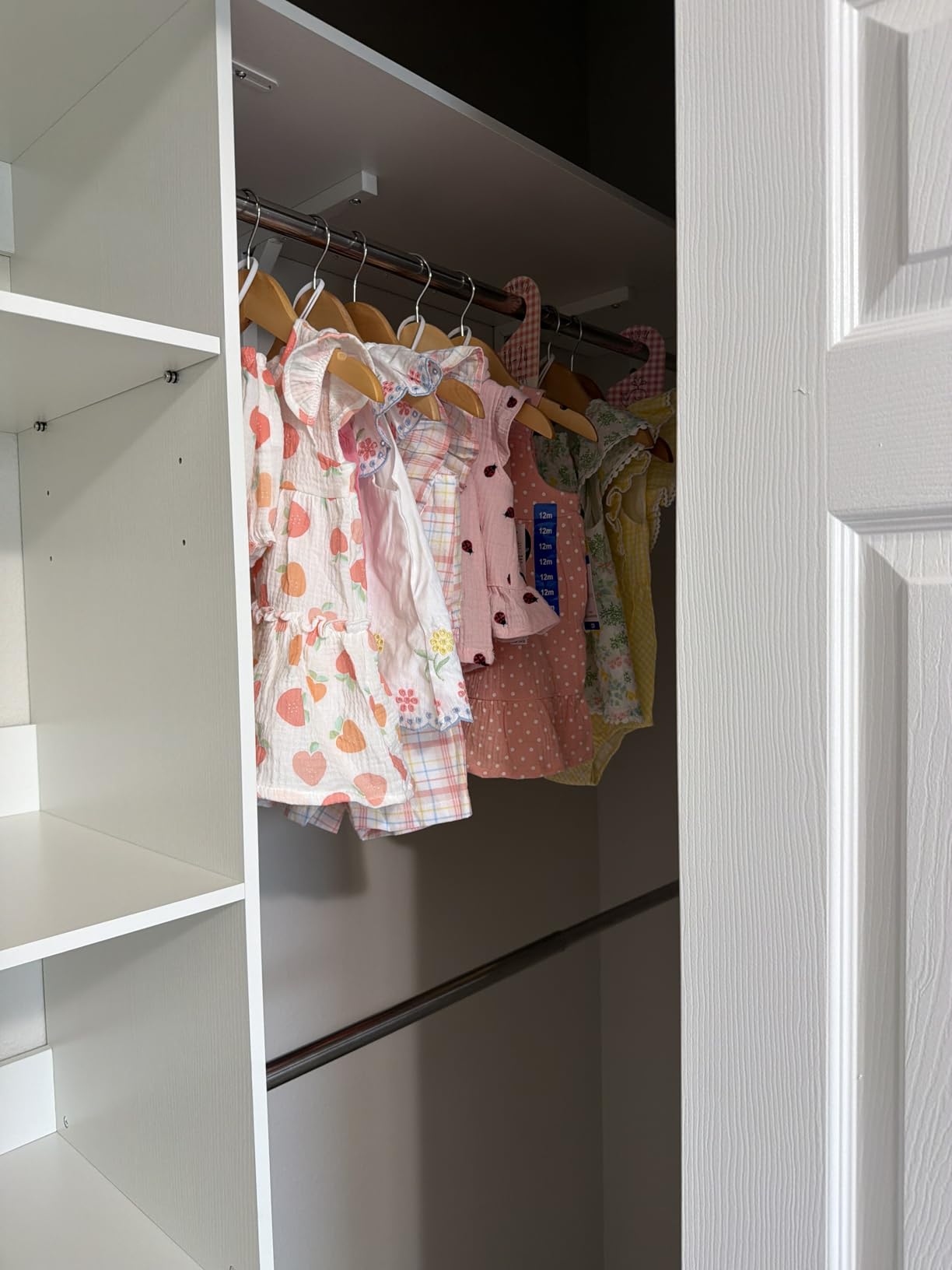 5FT Small Closet System, Baby Closet Organizer System with Wooden Drawers, 60 Inches Walk In Closet System With 5 Hanging Rods and 3 Reversible Hanging Shelving, White customer photo 2