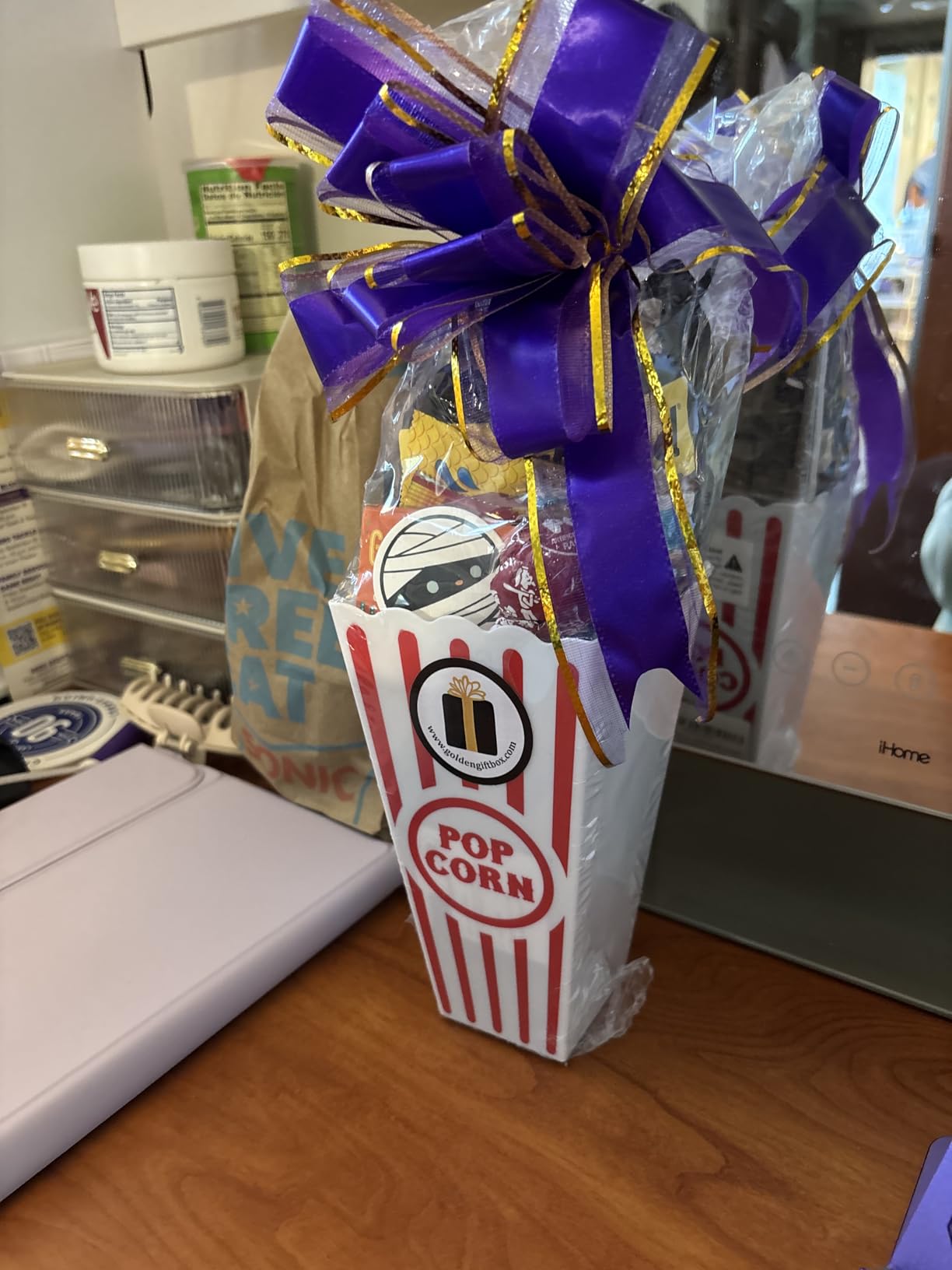 Kids Movie Night Gift Basket - Pre-Filled Snack Basket Candy Bouquet with Popcorn, Candy, Cookies & Popcorn Bowl (Movie Night - Sugar Cookie) customer photo 1