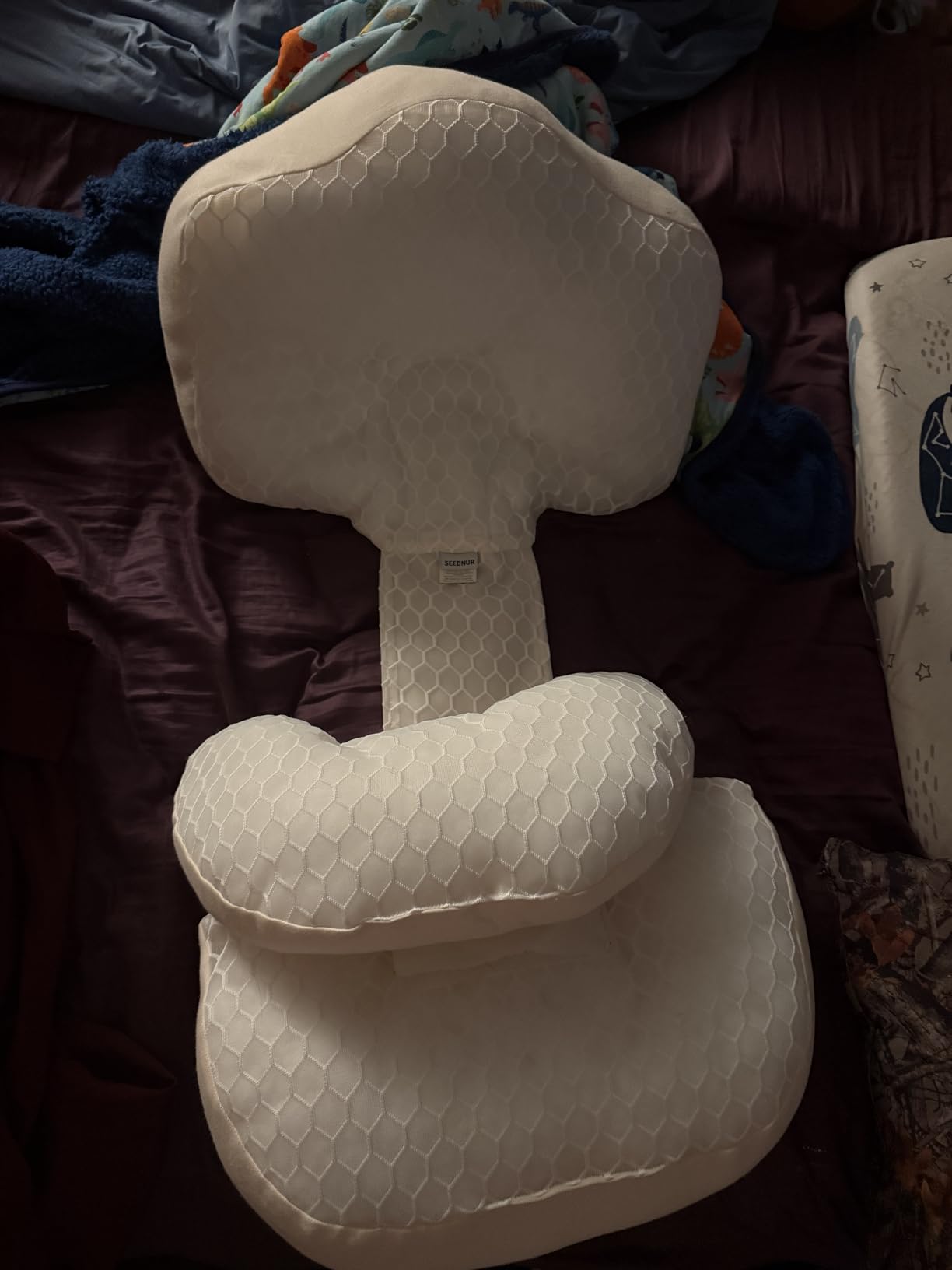 Pregnancy Pillow for Sleeping, Portable Maternity Pillow Double-Side, Belly, Hip, Back Support for Pregnant Women, Maternity Wedge Pillow for Reducing Pregnancy Fatigue- Detachable & Washable customer photo 2