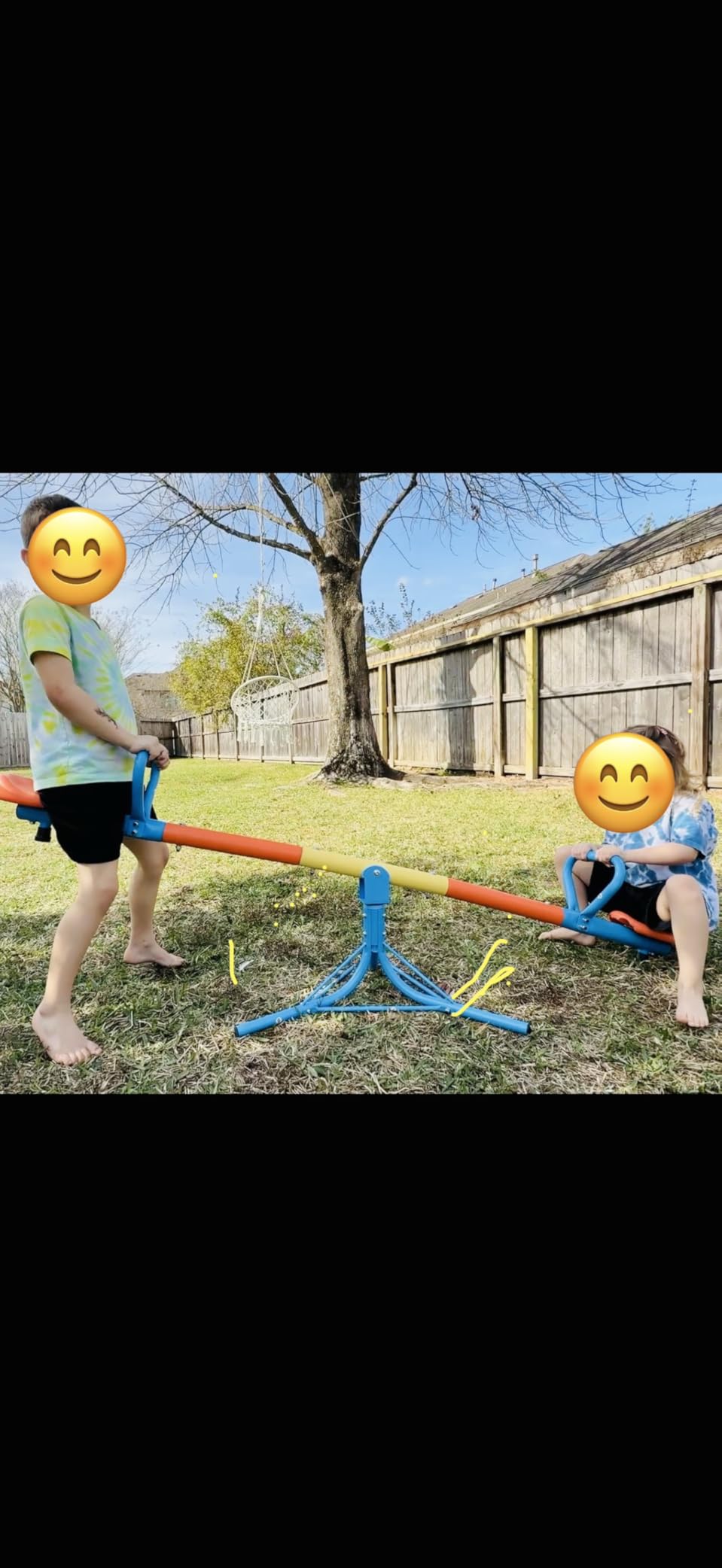 Seesaw -Teeter Totter for Kids Ages 3-8 -Toddler Seesaw with 360° Swivel-Sit and Spin Teeter Totter - Durable Outside Toys for Indoor & Outdoor Playground Playhouse Backyard customer photo 2