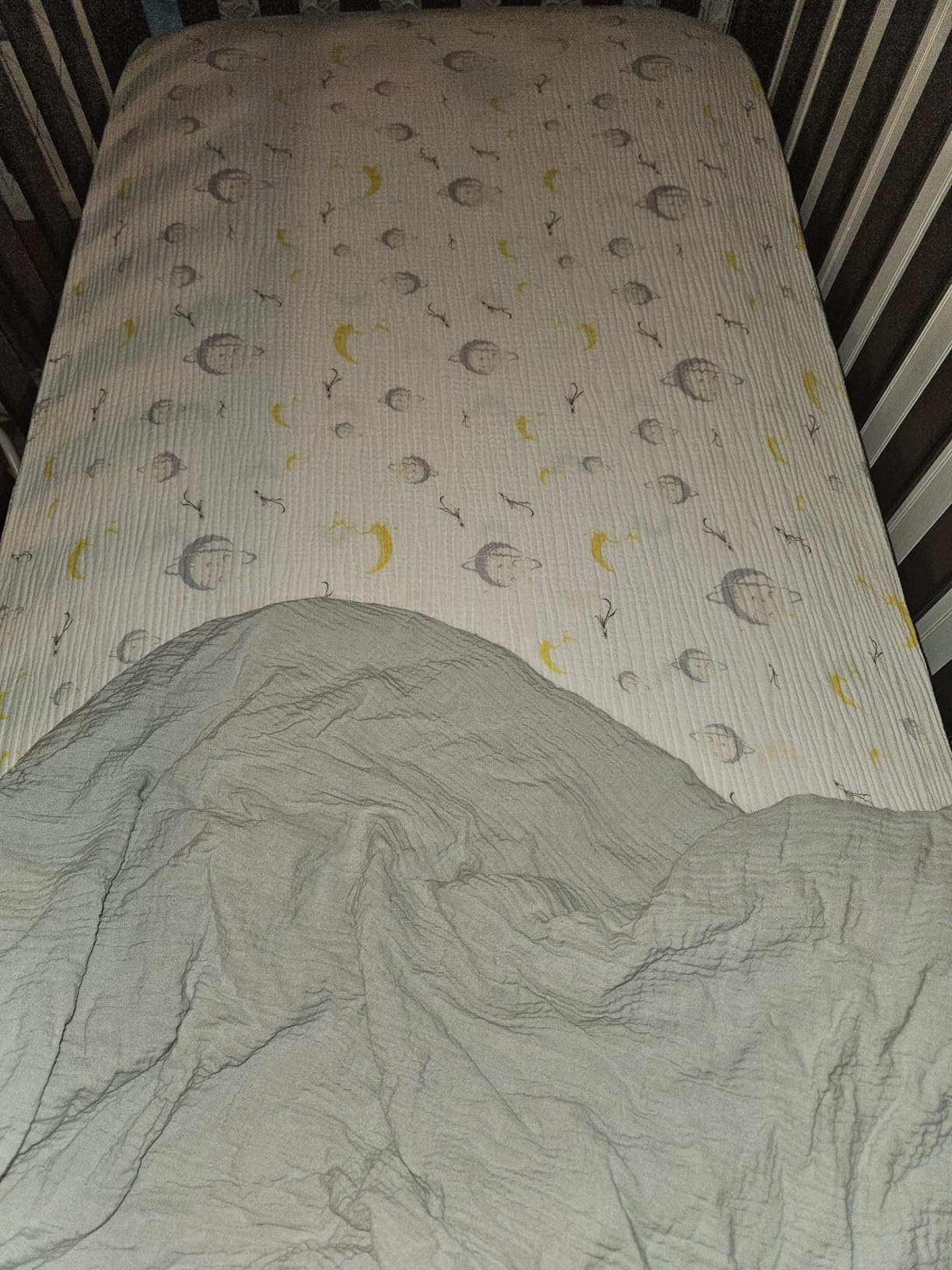 SUOSDEY 2 Pack Muslin Crib Sheets - Soft Breathable 70% Viscose from Bamboo 30% Cotton, 52x28 Neutral Standard Baby Crib Mattress Sheets customer photo 2