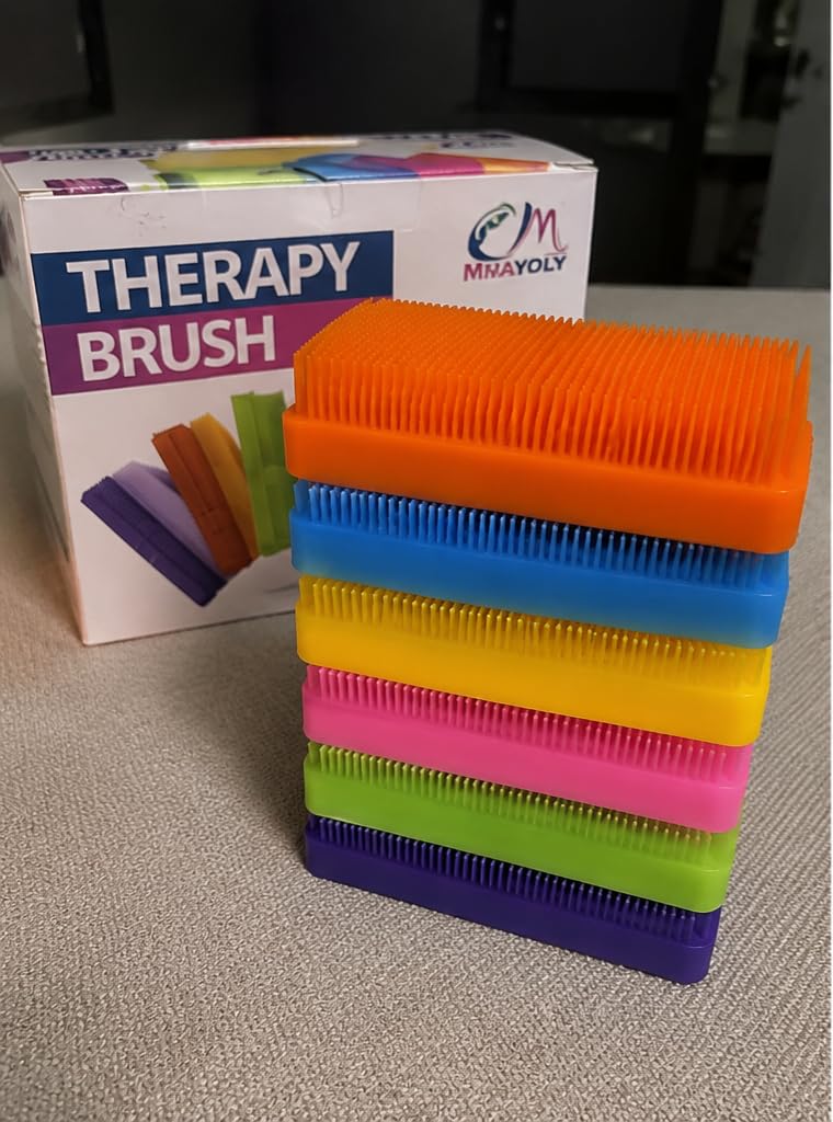 Wilbarger Method Therapy Sensory Brush Occupational & Therapressure Brush for Calming, Stimulating, and Sensory Brushing - Use as Part of The Wilbarger Brushing Protocol, 6 Count customer photo 1