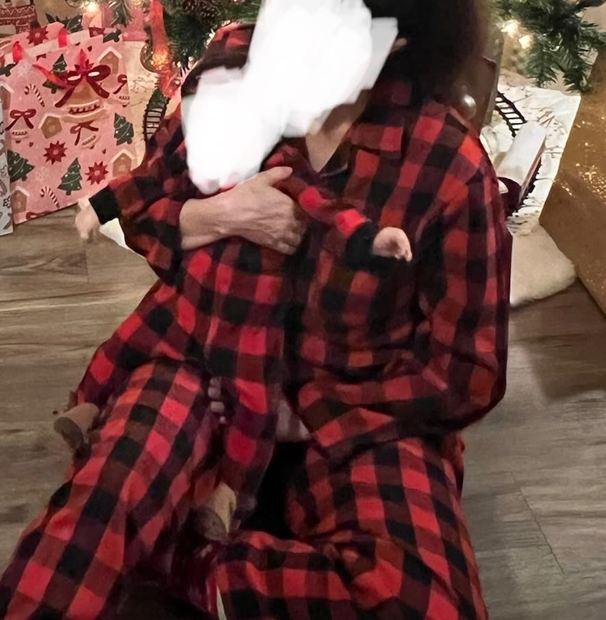Family Christmas Pjs Matching Sets Plaid Pajamas Long Sleeve Holiday Sleepwear Set for Adults Kids customer photo 1