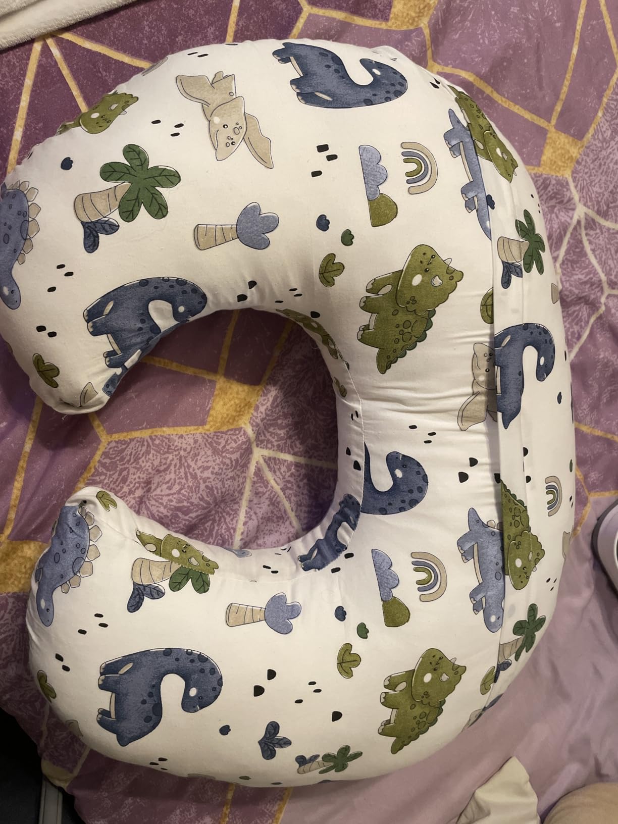 Nursing Pillow & Breastfeeding Pillow - Ergonomic C-Shape for Breastfeeding & Bottle Feeding, Standard Size Breathable with Washable Cover, Hypoallergenic, Tummy Time & Sitting Support (0-12Months) customer photo 1