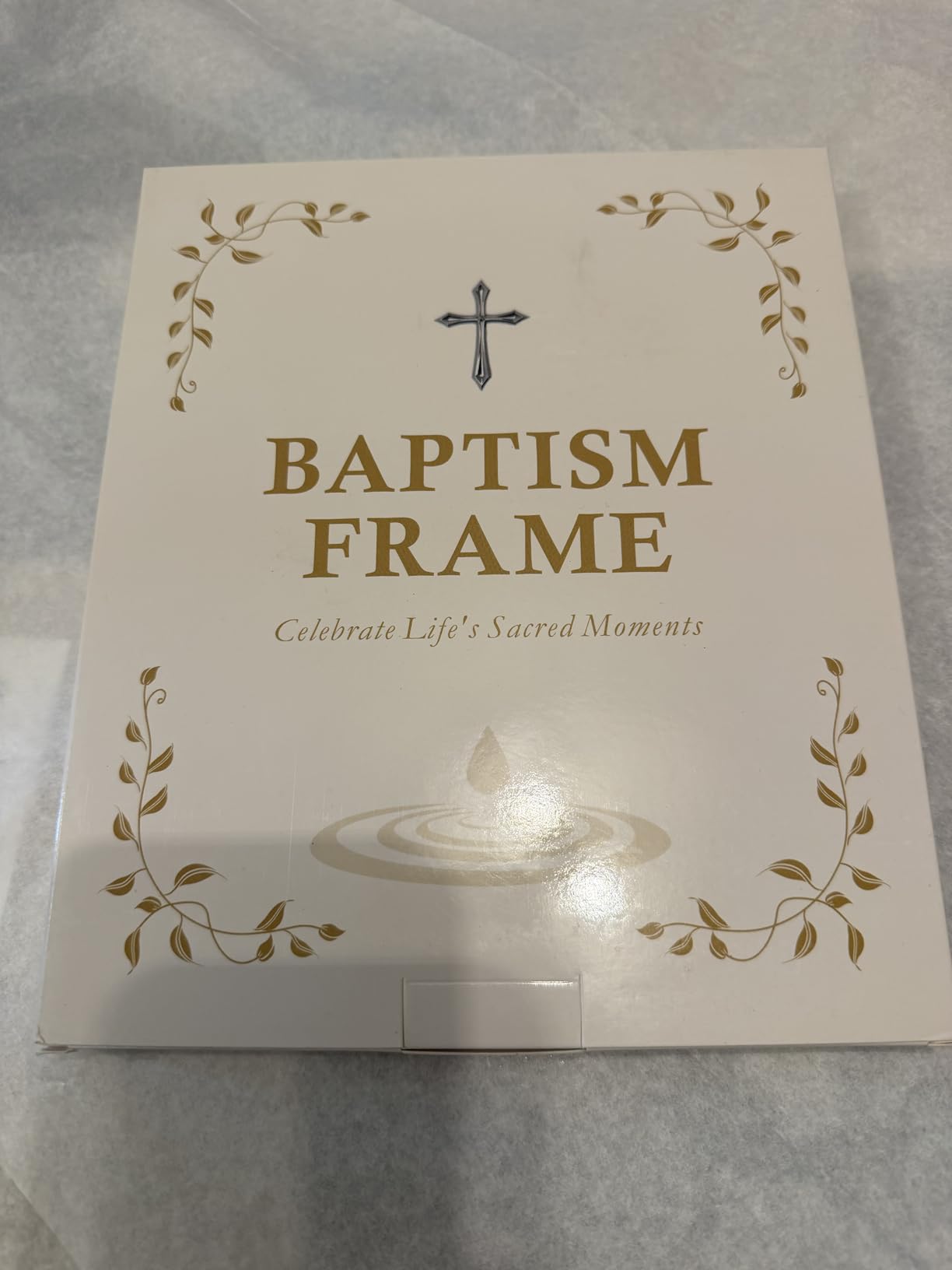 Baptism Picture Frame Gifts, Baptism Gifts for Boys Girls, Christening Baby Gift from Godparents Friends Family, 3D Cross Wood Picture Frame (4x6-Vertical) customer photo 1