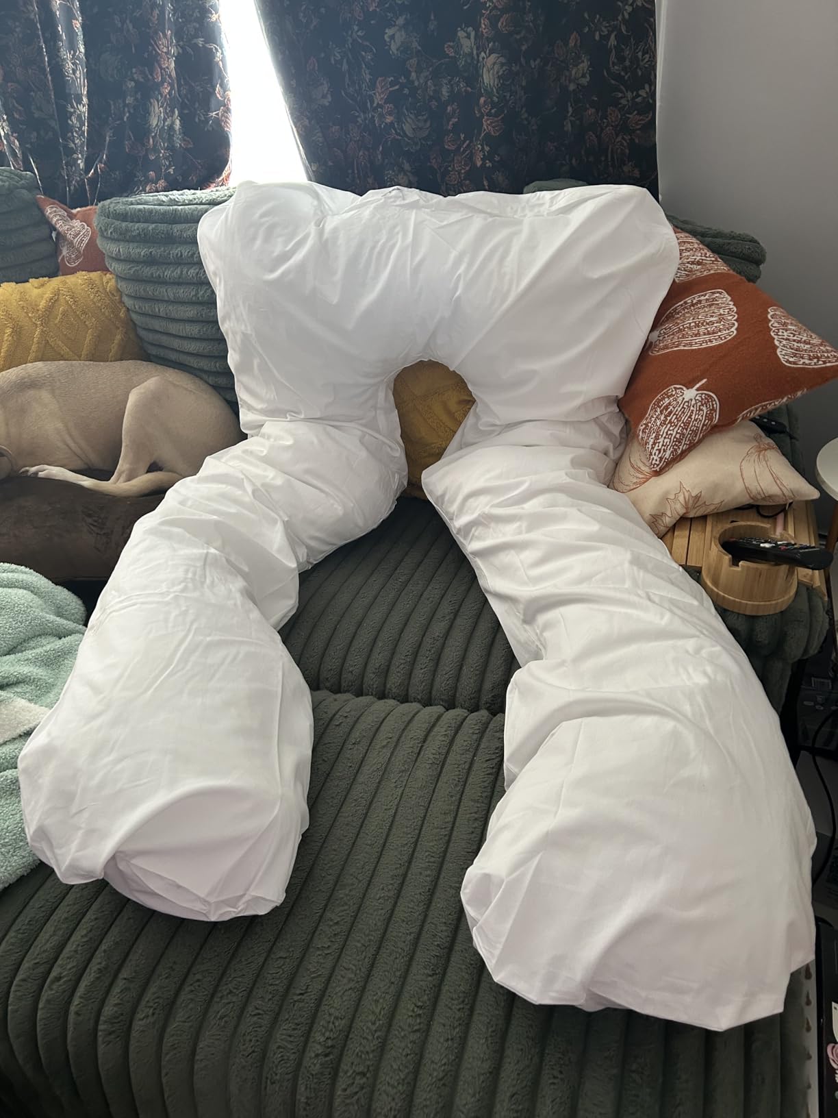 MINICAMP U Shaped Body Pillow - Cooling Maternity Pillow for Pregnant Women with Organic GOTS Certified Cotton Cover - Cuddle Pillow for Adults - Pregnancy Must Have for Comfy Sleep and Relief! customer photo 2