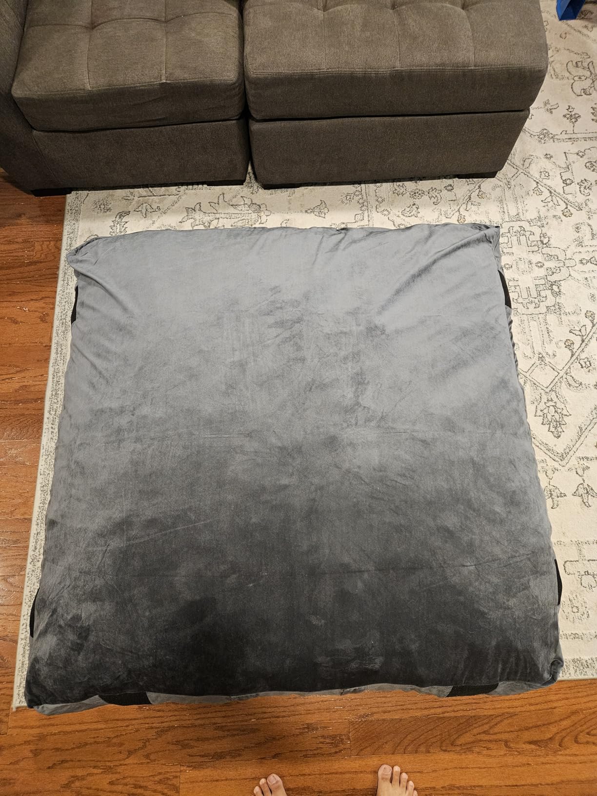 JOYWOO Crash Pad for Kids Sensory Room, 4 x 4 Ft / 5 x 5 Ft Anti-Slip Sensory Crash Mat, Shredded Foam Sensory Crash Pad for Kids Gift, Soft Washable Cover, Gift for Children and Family Fun customer photo 2