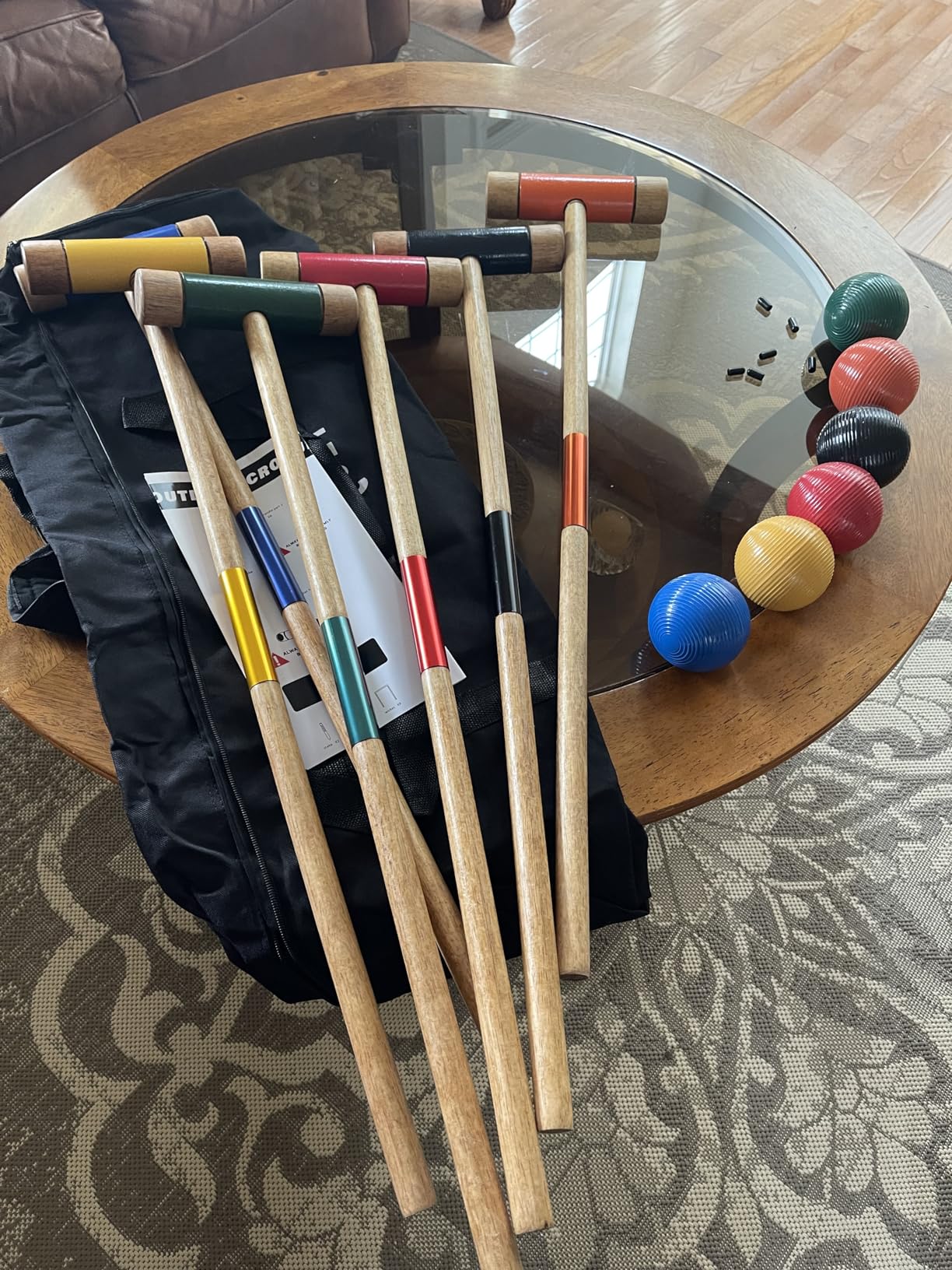 SPORT BEATS Six Player Croquet Set Solid RubberWood 32 Inch Mallets with Carry Case, Six Balls, Nine Wickets, 2 Stakes for Backyard Outdoor Games customer photo 2