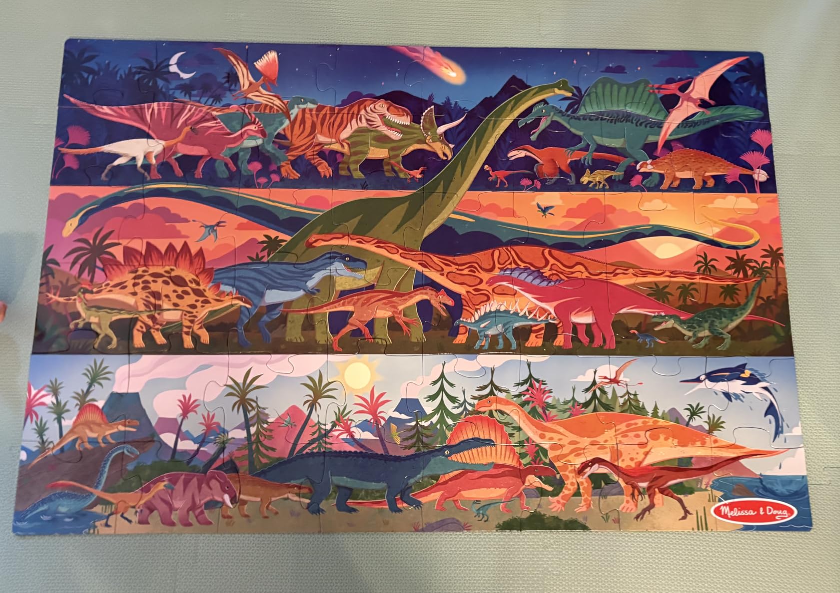 Melissa & Doug Dinosaurs Jumbo Floor Puzzle (48 Pieces, 3 x 2 Foot) customer photo 2