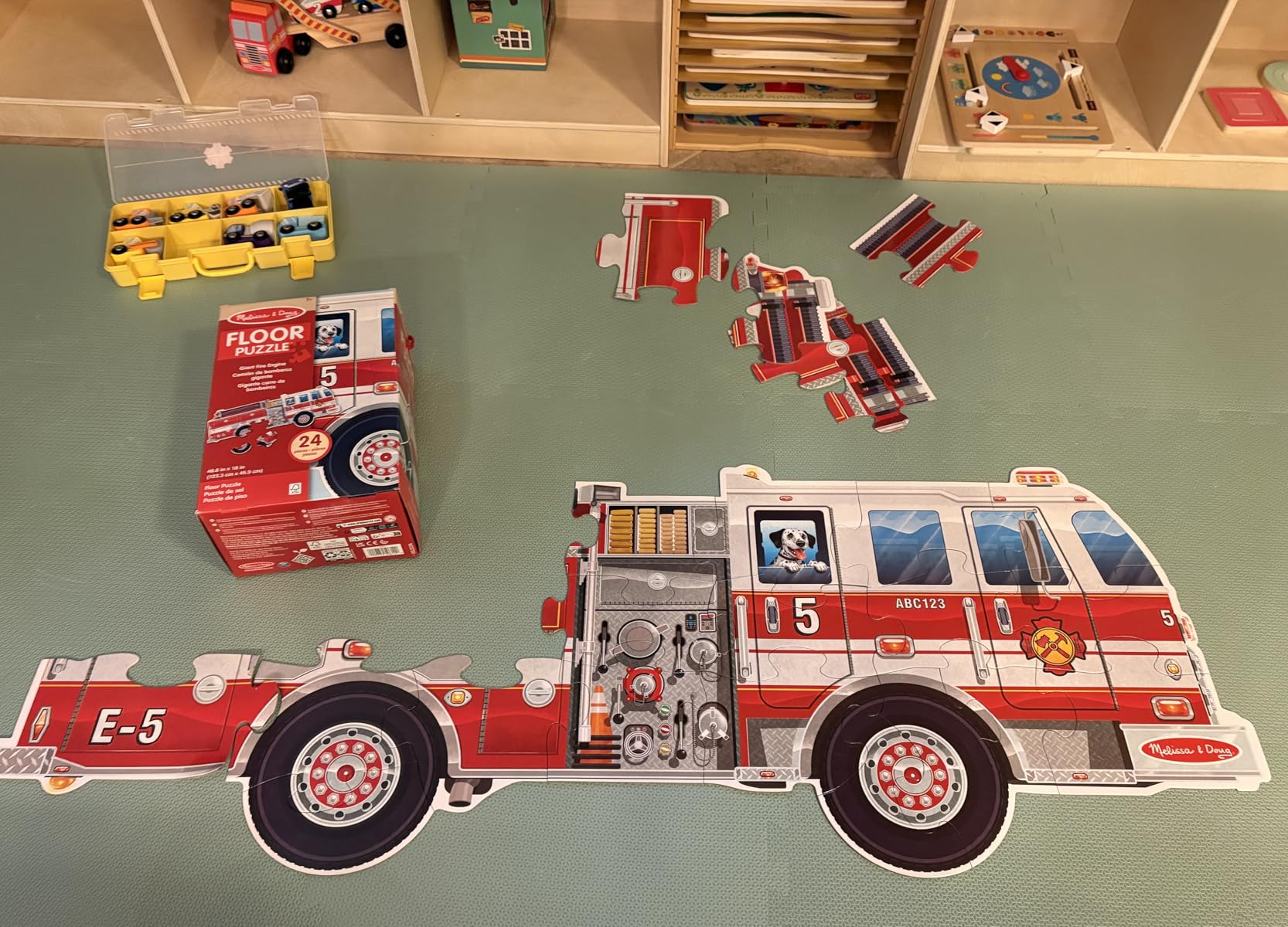 Melissa & Doug Giant Fire Truck Shaped Jumbo Floor Puzzle (24 Pieces, Over 4 Ft Long) customer photo 1