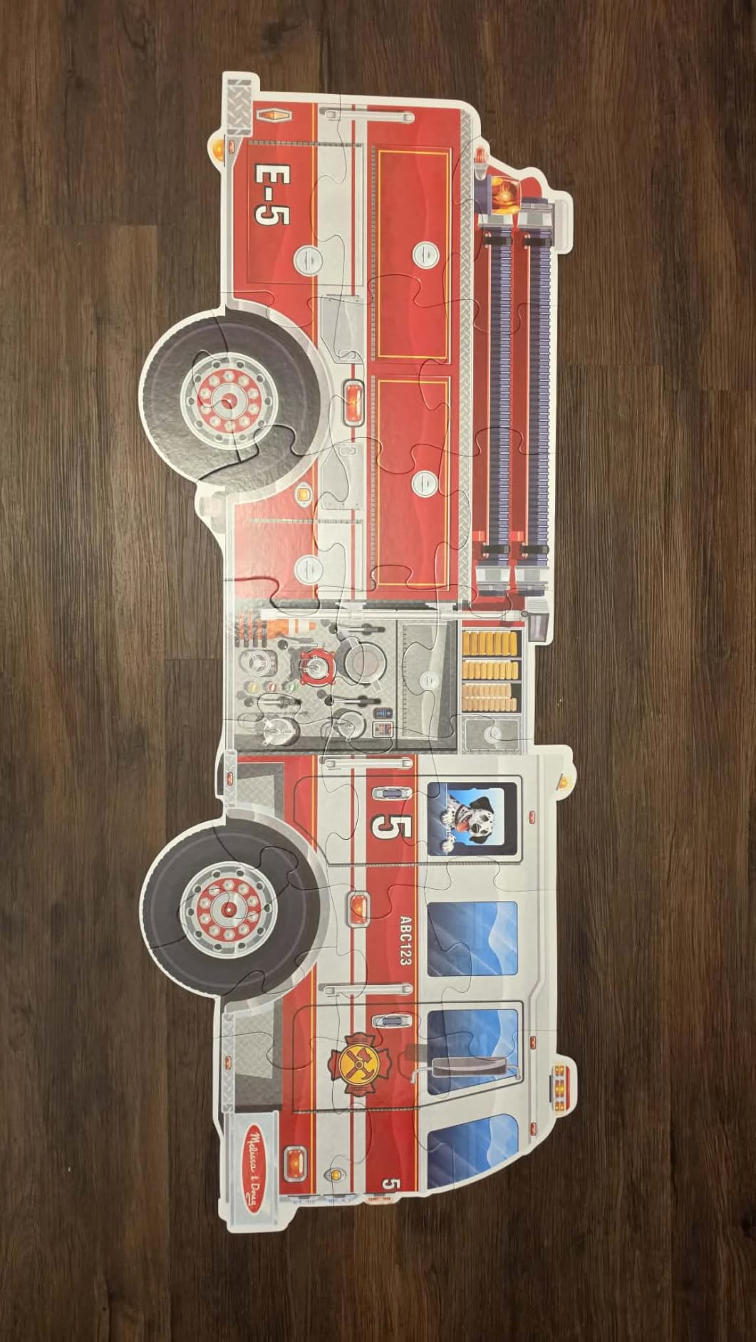 Melissa & Doug Giant Fire Truck Shaped Jumbo Floor Puzzle (24 Pieces, Over 4 Ft Long) customer photo 2