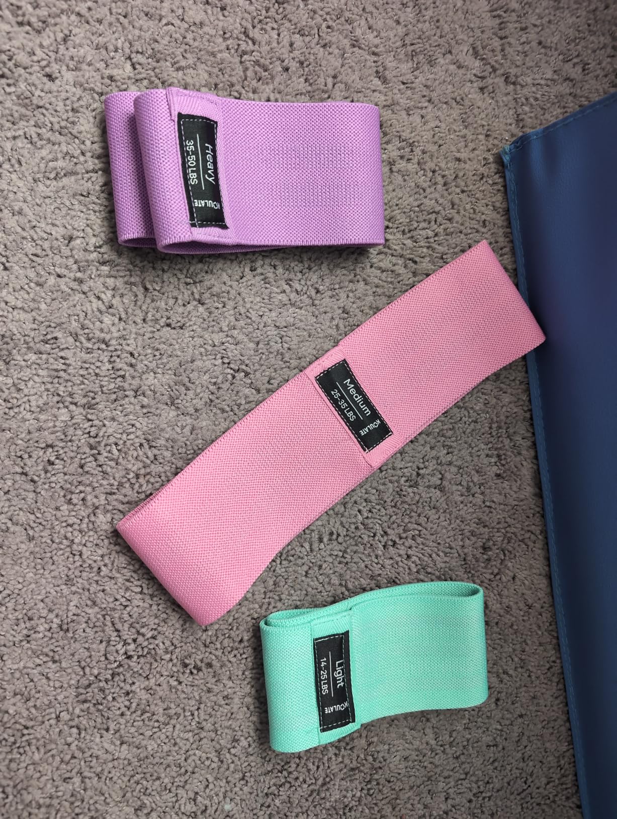 Exercise Bands, 3 Levels Fabric Resistance Bands for Working Out, Workout Bands Resistance for Women & Men, Multi-Colored Fabric Booty Bands for Leg Strength Training, Rehab, Yoga customer photo 2