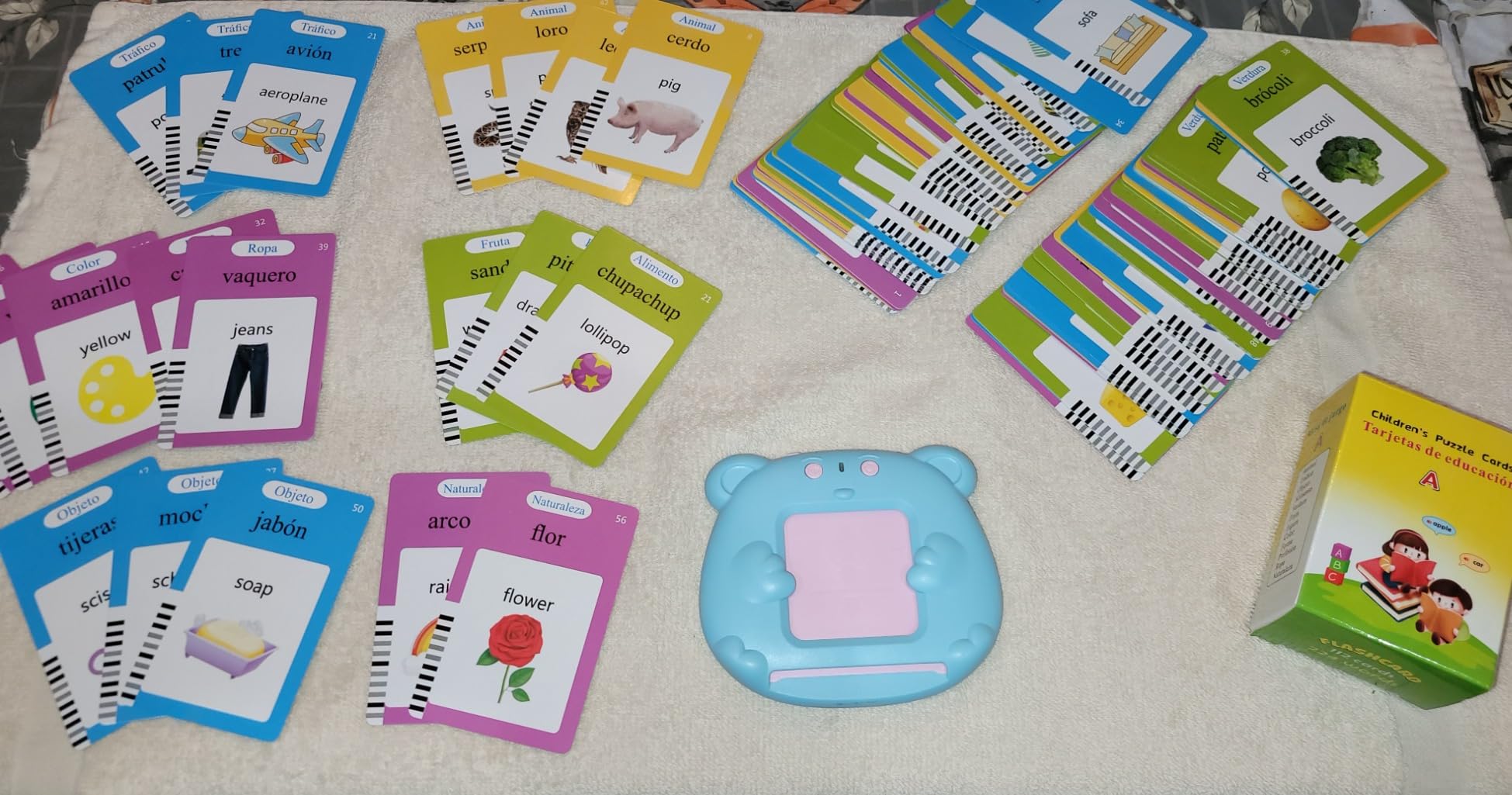 Chinese & English Talking Flash Cards for Toddlers, Bilingual Flash Cards Learning Montessori Toys with 224 Sight Words, Speech Therapy Toys for Children Sensory Preschool Education Gifts customer photo 1