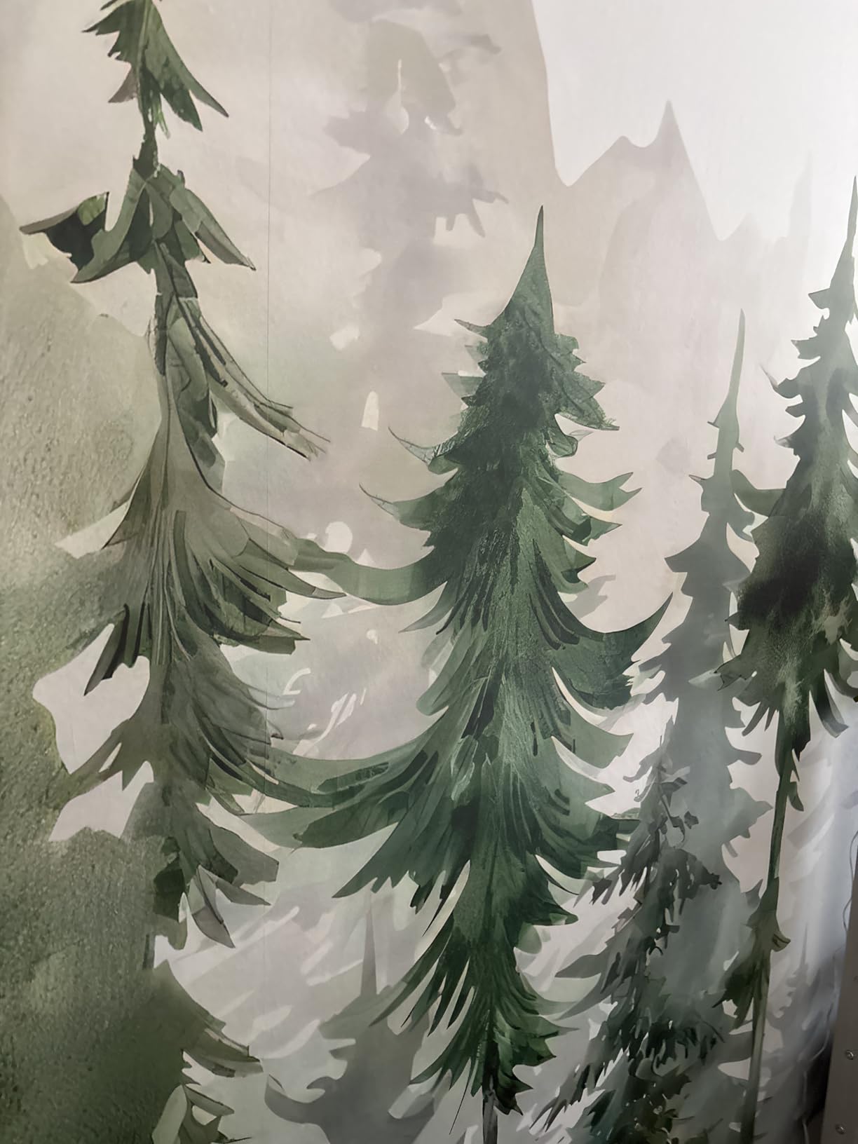 YIHWM Peel and Stick Nursery Forest Wallpaper Children's Room Boys Bedroom Watercolor Tree Large Self-Adhesive Wall Mural 118 x 85 (69 Square Foot) customer photo 2