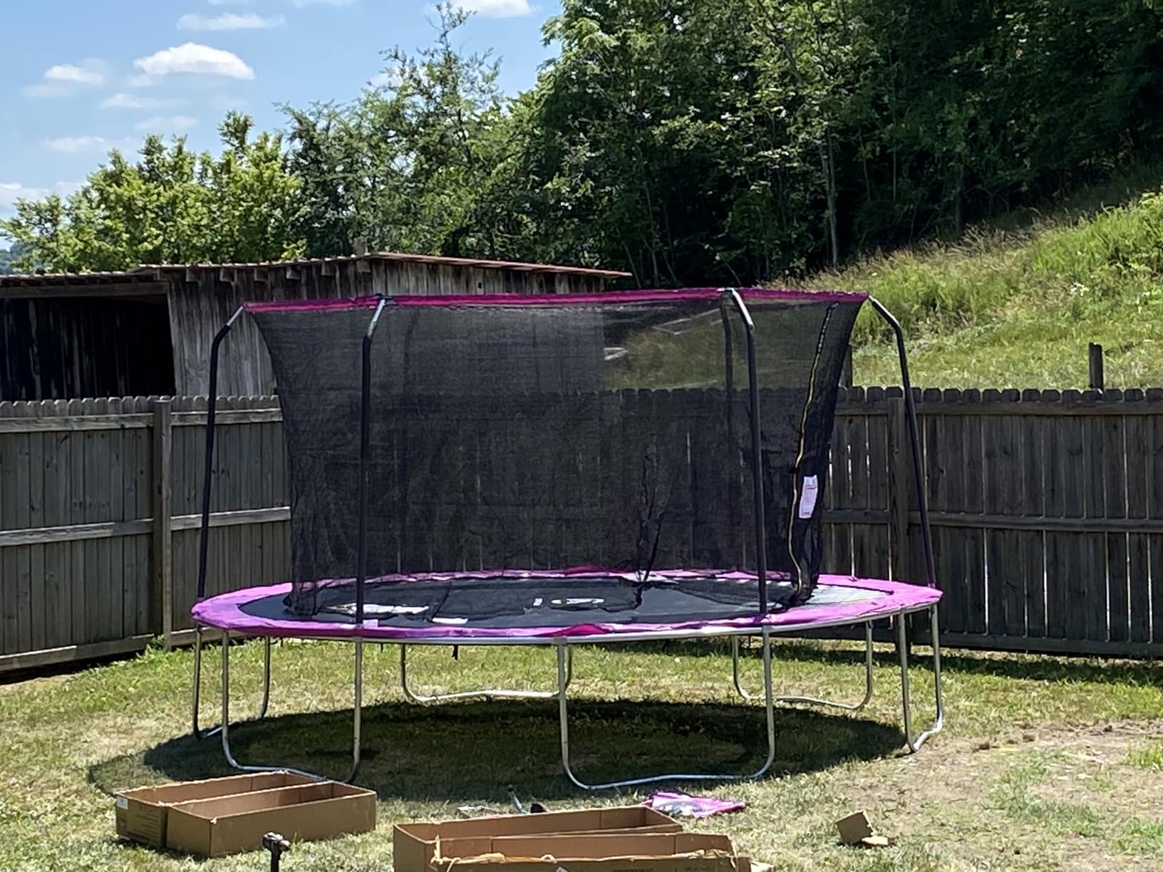 ACWARM HOME Trampoline Outdoor 8FT 10FT 12FT 14FT 15FT 16FT Trampoline with Basketball Hoop and LED Lights, Recreational Trampolines for Kids and Adults with Enclosure Net & Ladder, ASTM Approved customer photo 1