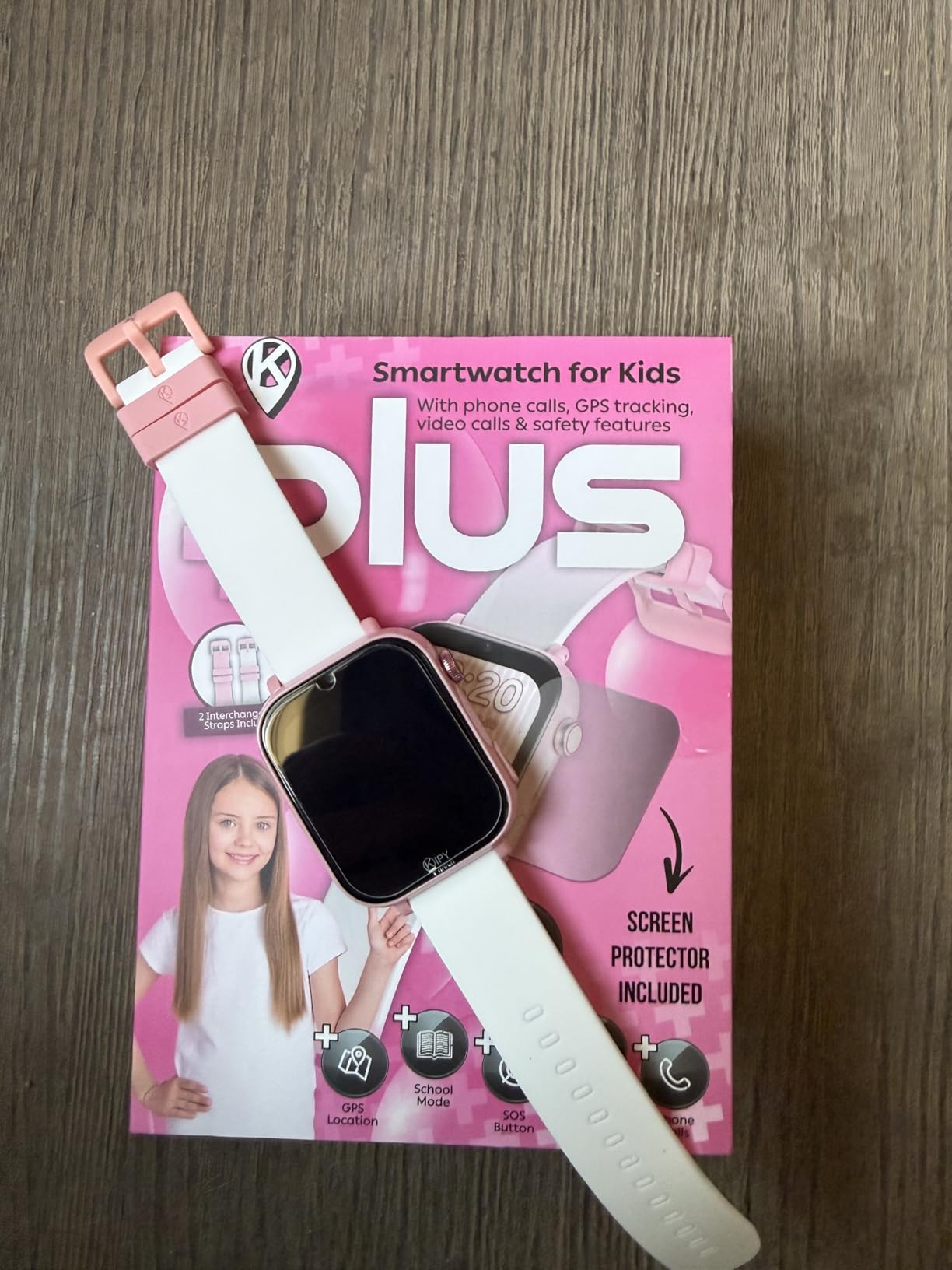 Kipywatch Smart Watch for Kids - Kids Watch with GPS Tracker, Safe Zones Alert - Camera, Voice & Video Call, School Mode - Parental App, Subscription Required - Extra White Strap - Gifts for Girl 3-12 customer photo 1