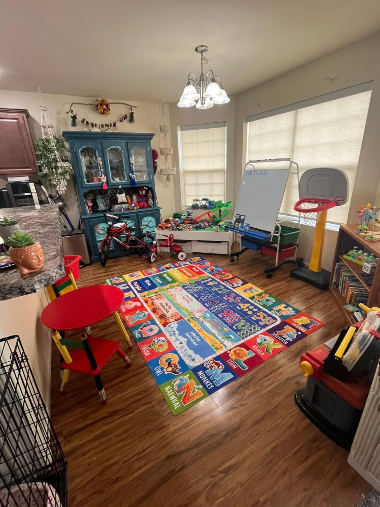 Kids Classroom & Playroom Rug - ABC Alphabet Educational Area Rug with Animals Colors & Numbers - Washable Non-Slip Carpet Playmat for Nursery Preschool & Reading Area 4x6 Feet customer photo 1