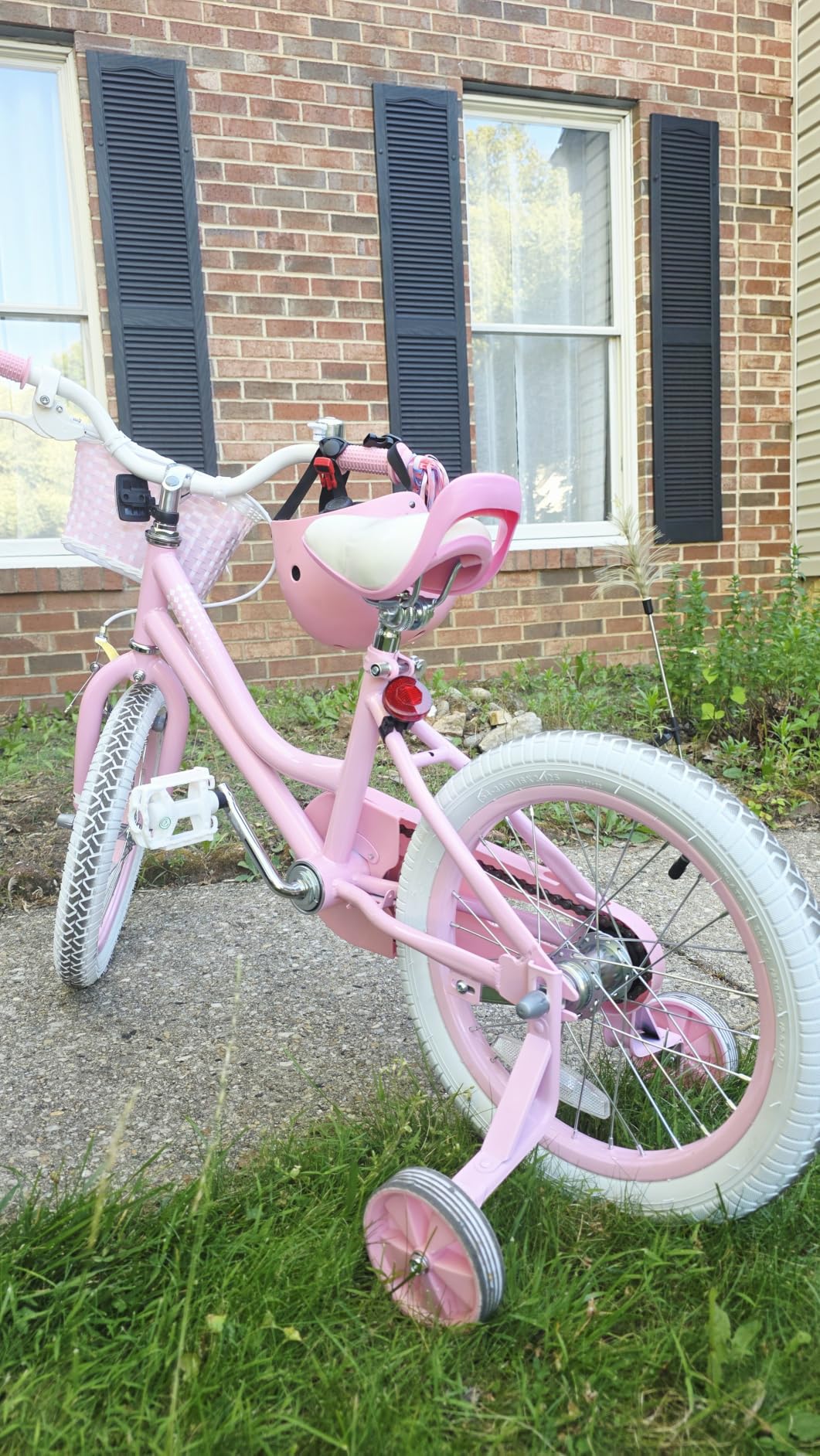 KORIMEFA Girls Bike for Ages 2-12 Years, 12 14 16 20 Inch Toddler Kids Bicycle with Training Wheels, Little Small Princess Bicycle, Coaster Brake customer photo 1