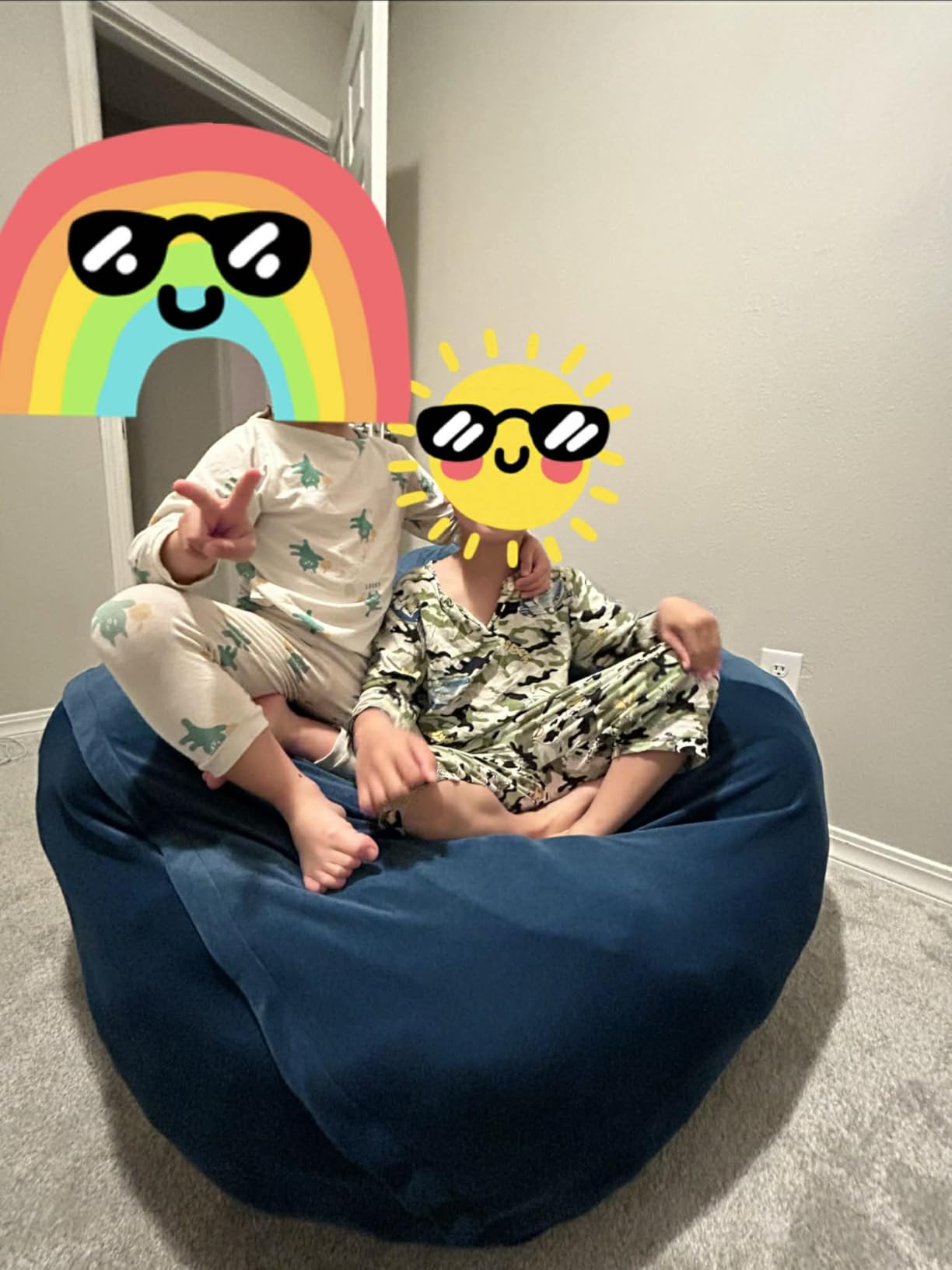 Bean Bag Chair and Sensory Crash Pad for Kids, Convertible Beanbag Folds from Lazy Chair to Floor Sensory Crash Pad, Children Lazy Sofa Chairs with Memory Foam Filling, Machine Washable customer photo 1