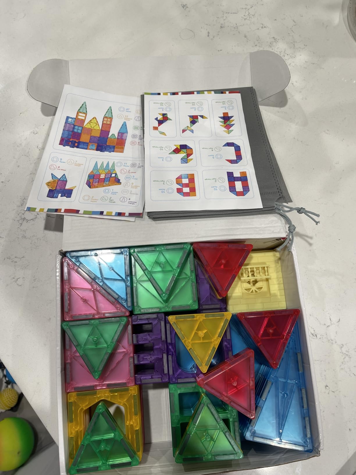 Upgraded Antibacterial Magnetic Tiles 142PCS with 2 Cars, Built-in Antibacterial Protection, Inhibits Bacterial Growth for Healthier Play, STEM Educational Building Blocks for Kids Aged 3+ customer photo 1
