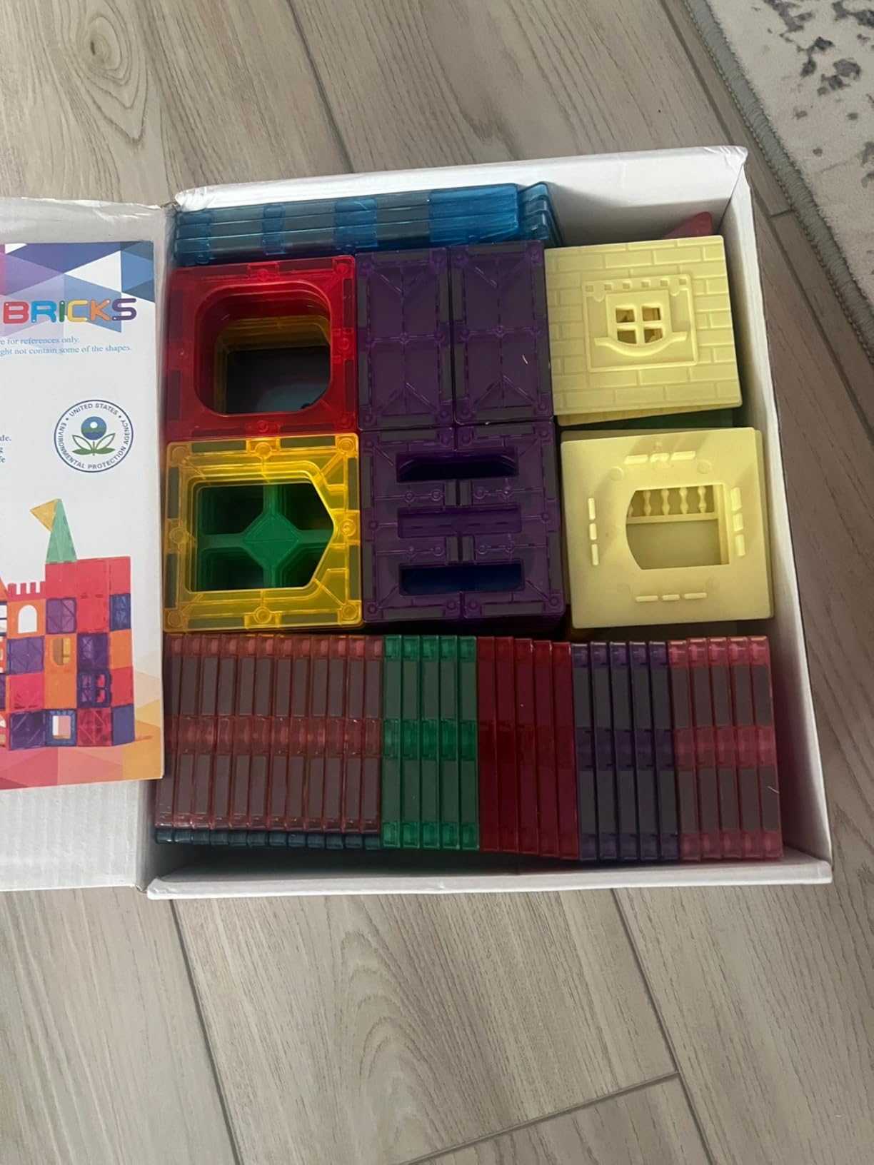 Upgraded Antibacterial Magnetic Tiles 142PCS with 2 Cars, Built-in Antibacterial Protection, Inhibits Bacterial Growth for Healthier Play, STEM Educational Building Blocks for Kids Aged 3+ customer photo 2