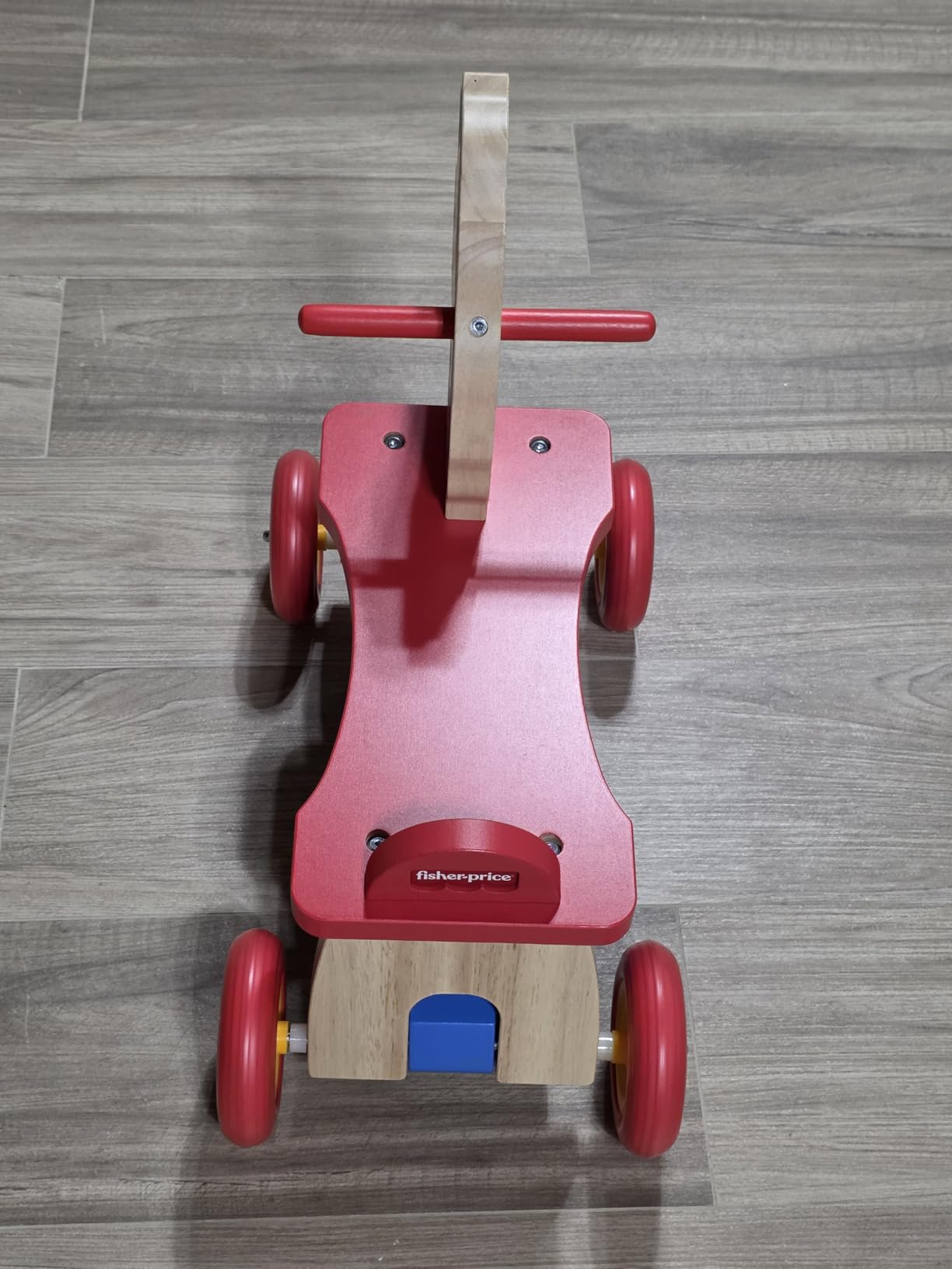 Fisher-Price Retro Wooden Pony Ride-On Toy for Toddlers, Real Wood Ride-On by Dynacraft with Under-Seat Storage, Indoor Floor-Friendly Wheels, Classic Vintage Style for Ages 1.5-3 Years, 1-Count customer photo 1
