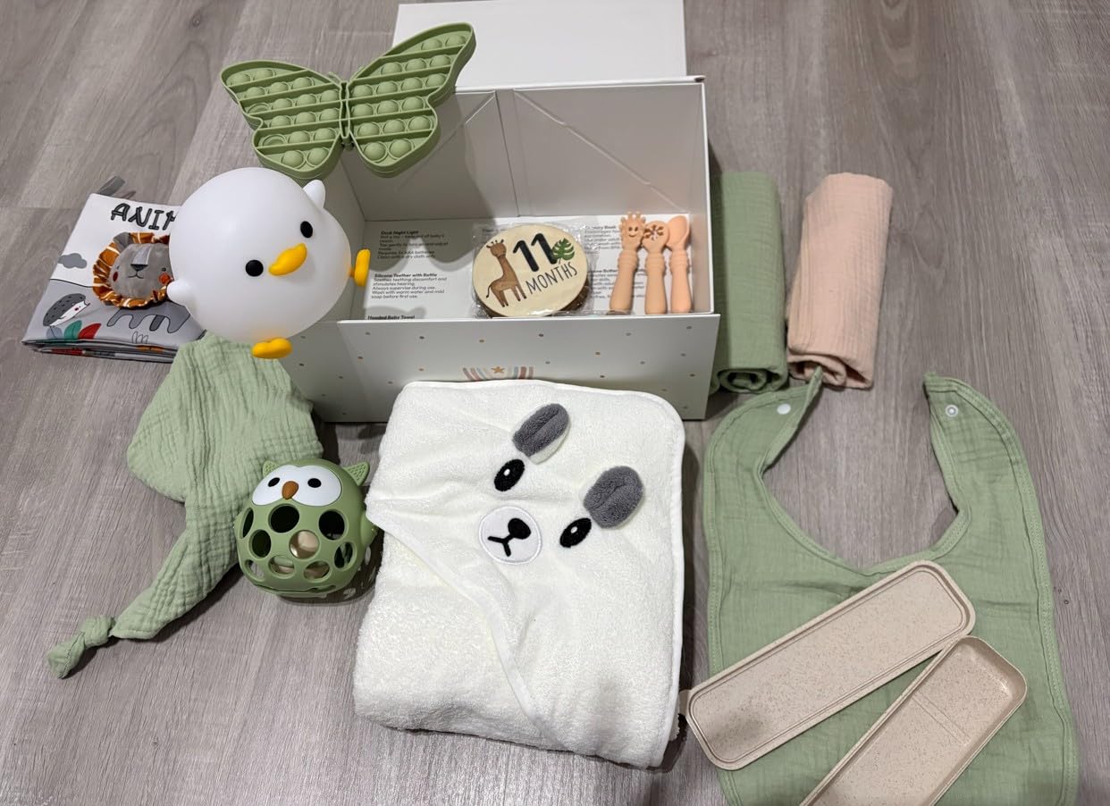 New Baby Gift Basket 22-Piece Set with Elegant Keepsake Magnet Box | Newborn Baby Gift Set for Boy & Girl | Gender Reveal Gifts & New Mom Gifts Bundle | Essential Newborn Toys & Accessories customer photo 1