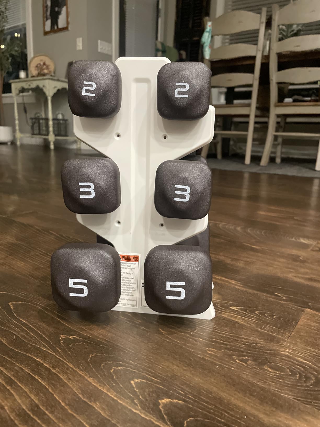 Tone Fitness Neoprene Dumbbell Set with Storage Rack - Non-Slip, Anti-Roll Hand Weights for Home Gym Workouts | 20 lb, 32 lb, 50 lb, 60 lb & 100 lb Options customer photo 2