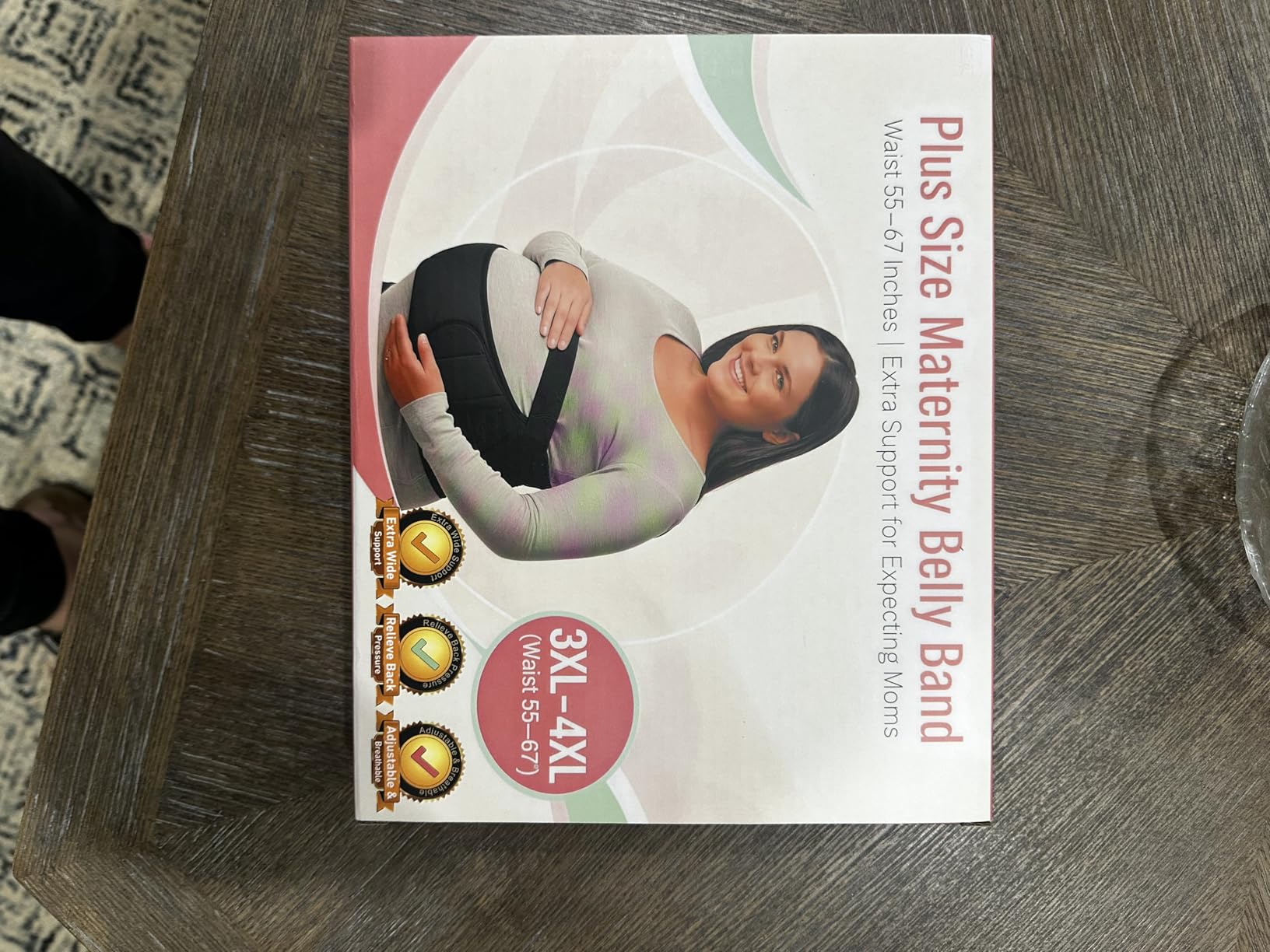 Plus Size Pregnancy Belly Band Extra Large Maternity Support Belt for Belly, Waist & Back Pain Relief Adjustable & Breathable Belly Band for 3XL/4XL Moms (Fits Waist 43