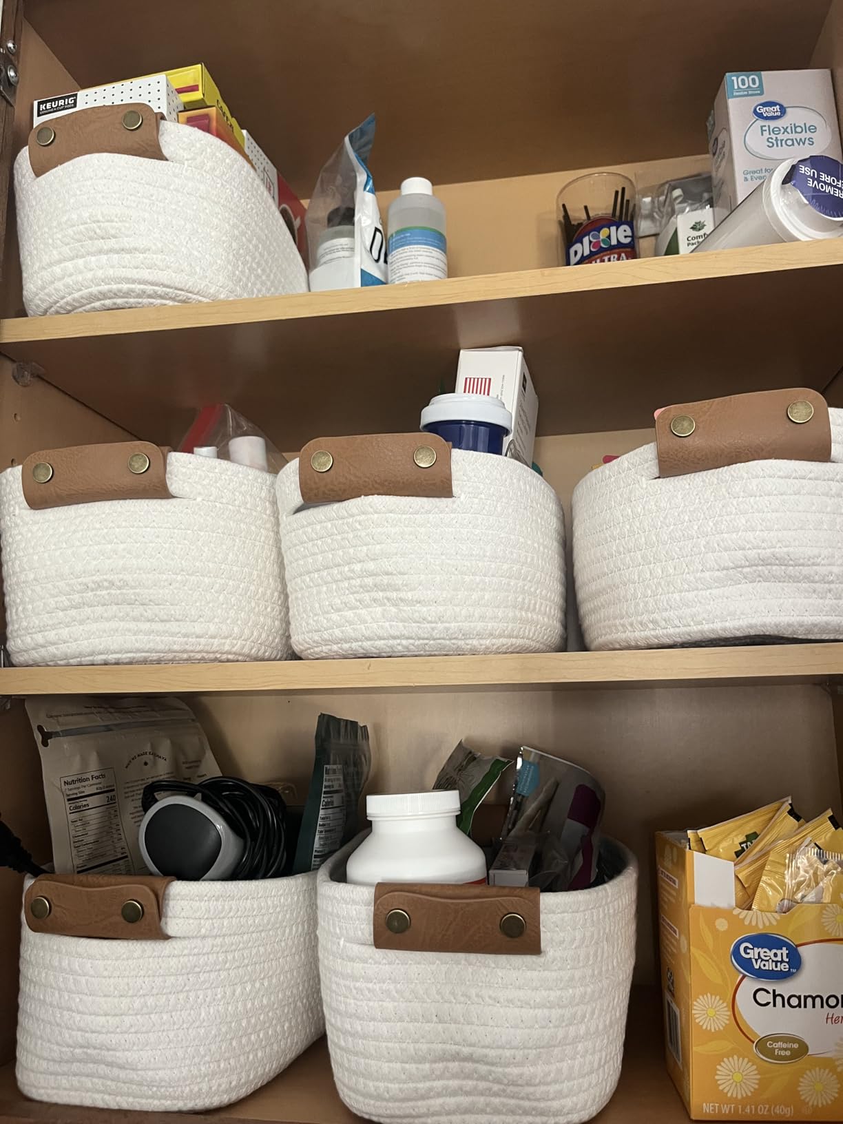 Beautiful Storage Basket Set of 3 - Sturdy Jute Rope Baskets for Shelves Are Perfect for Organizing Your Home - Quality Storage Bins Easily Fit With Any Nursery or Bedroom Decor customer photo 1