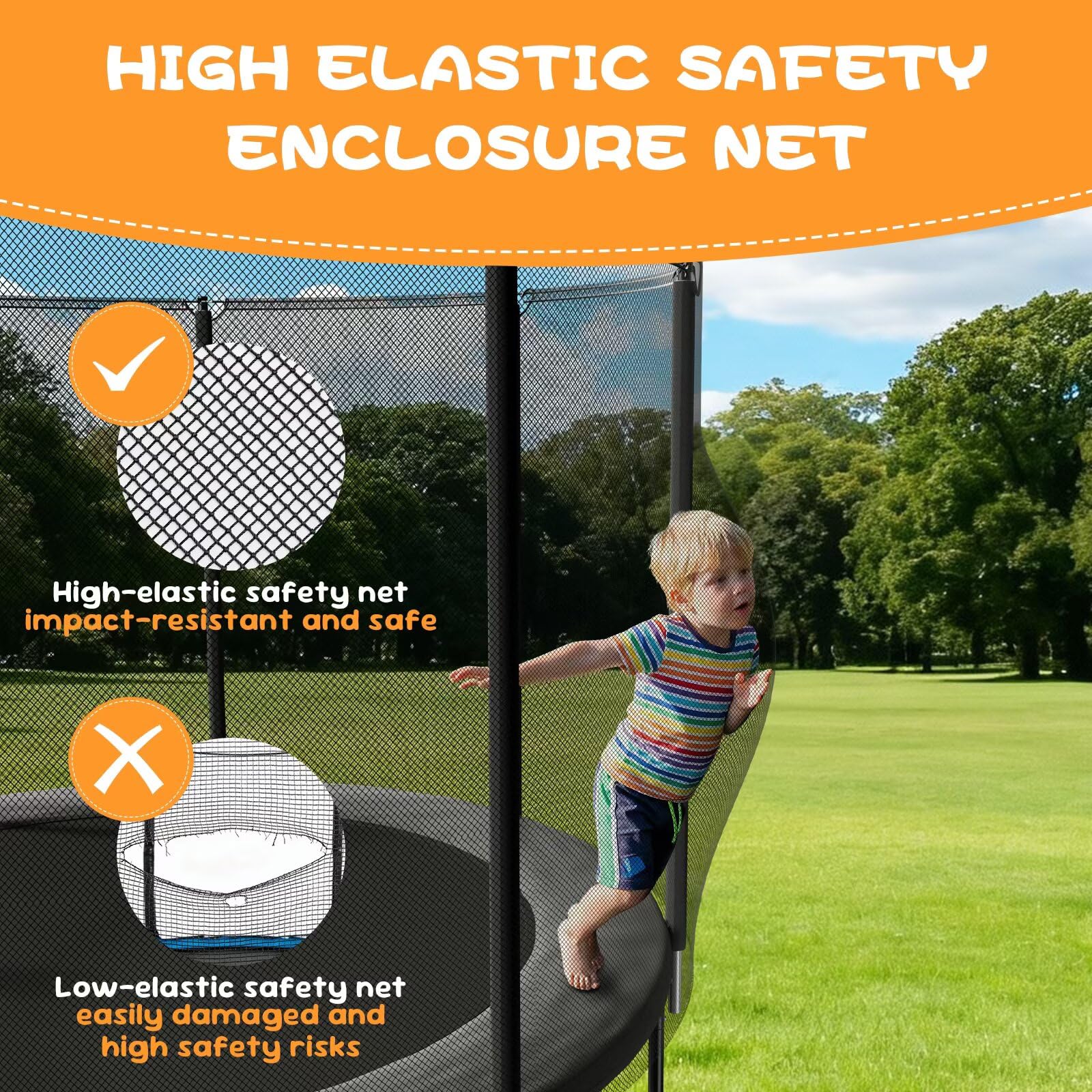 Trampoline Outdoor 12FT 14FT, Recreational Trampolines with Enclosure and Ladder, Anti-Rust Trampolines for Kids and Adults, ASTM Approval customer photo 2