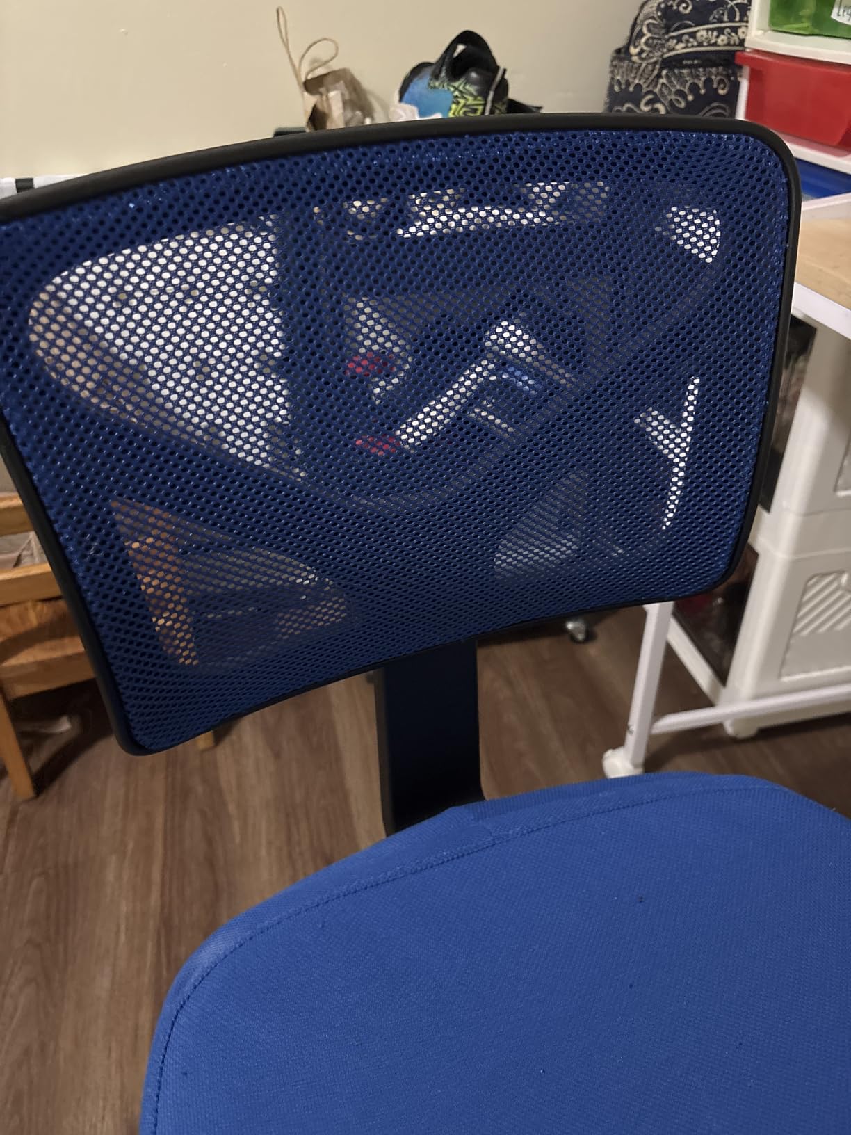 Sweetcrispy Office Chair Ergonomic Low-Back Mesh Rolling Work Swivel Chairs with Wheels Armless Comfortable Seat Lumbar Support for Home Bedroom Study Student Adults Classic Blue customer photo 2