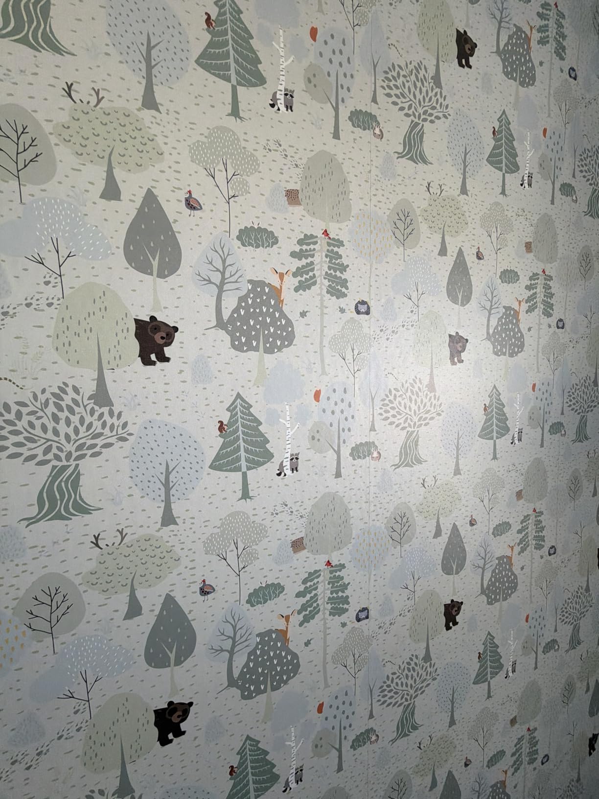 Vinjiasin Forest Animals Peel and Stick Wallpaper for Kids Room Nursery Woodland Theme Self Adhesive Removable Animal Wall Paper for Baby Room Playroom Decorative 17x120 customer photo 2