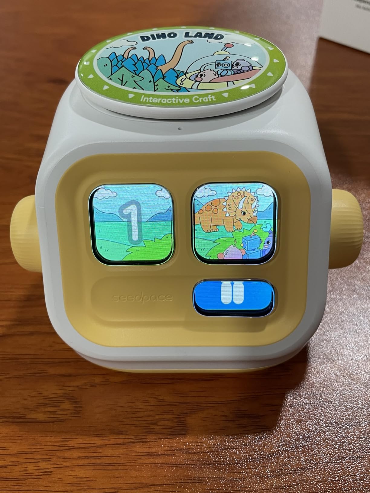 Kids Bluetooth Speaker & Story Machine: Portable Wireless Music Player with Interactive Expression, 3 Audio Cards (Christmas Songs, Fairy Story & Record Your Own), Gift for Kids Ages 5-8 customer photo 1
