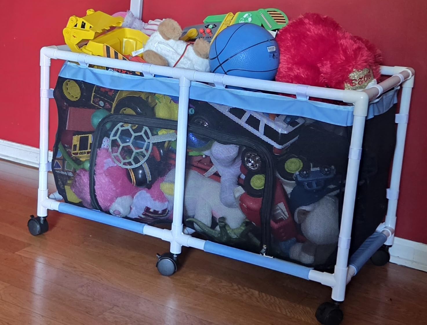FIOBEE Toy Box for Girls Boys with See-Through Mesh & 360° Rotating Wheels Toy Chest Organizer Easy Install Stuffed Animal Storage for Nursery Playroom Toy Storage Bin, Black customer photo 1
