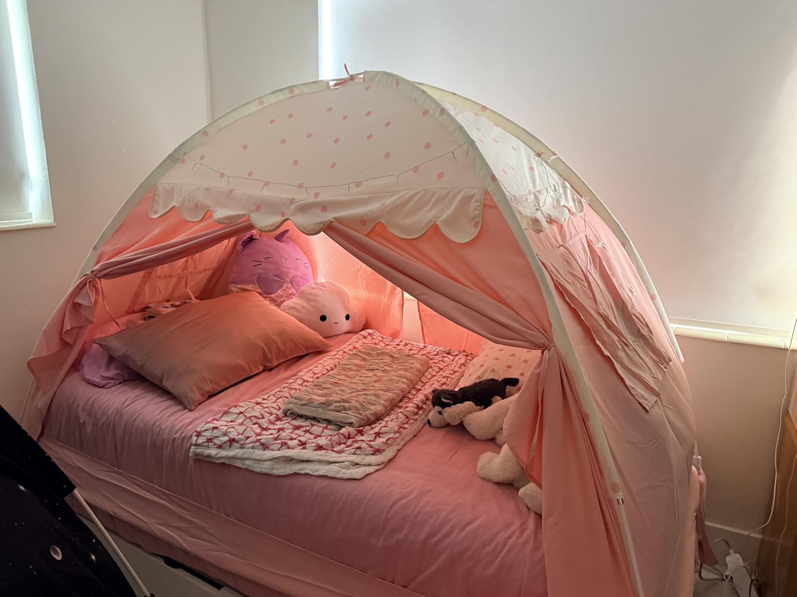 Sherilyn Full Bed Toddler Canopy Tent, Kids Indoor Canopy Privacy Space Sleeping Playhouse Blackout Bunk Bed Tents Full Size (Galaxy Tent) for Boys Girl Birthday House Gift customer photo 1