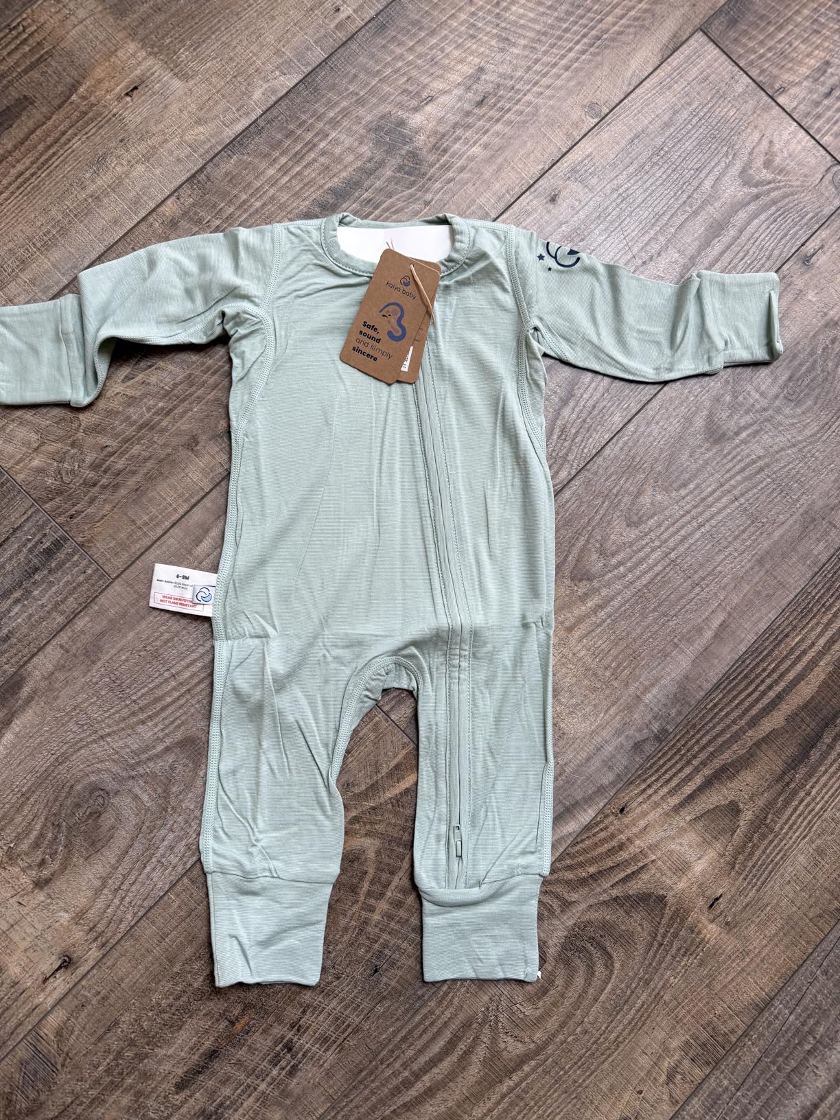 Unisex Zipper Closure Footies, Merino Wool & Rayon Made From Bamboo Bodysuit - Long Sleeve customer photo 1