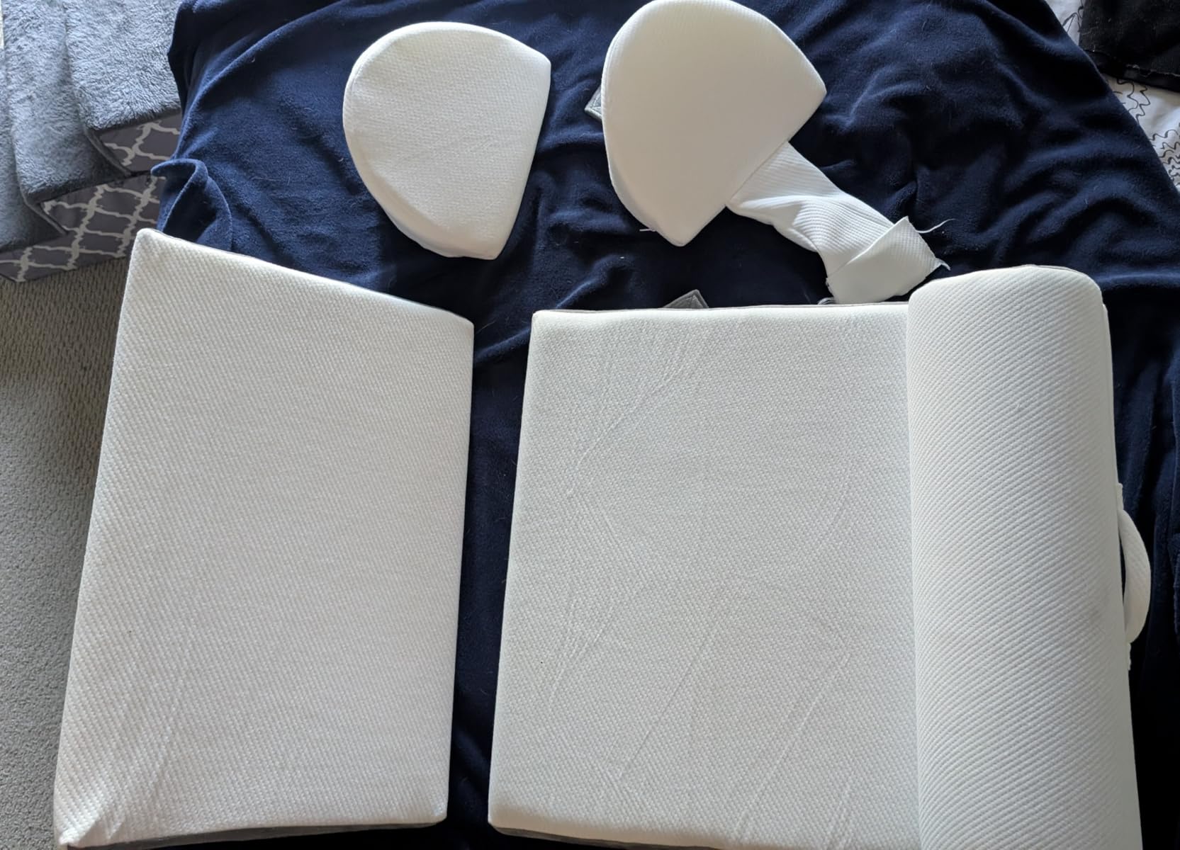 Orthodic 4 in 1 Wedge Pregnancy Pillow for Sleeping - Maternity Support Pillow Set with Belly Wedge, Back Cushion & Hip Alignment Pillow | Under-Belly Support for Side-Sleeping Comfort customer photo 1