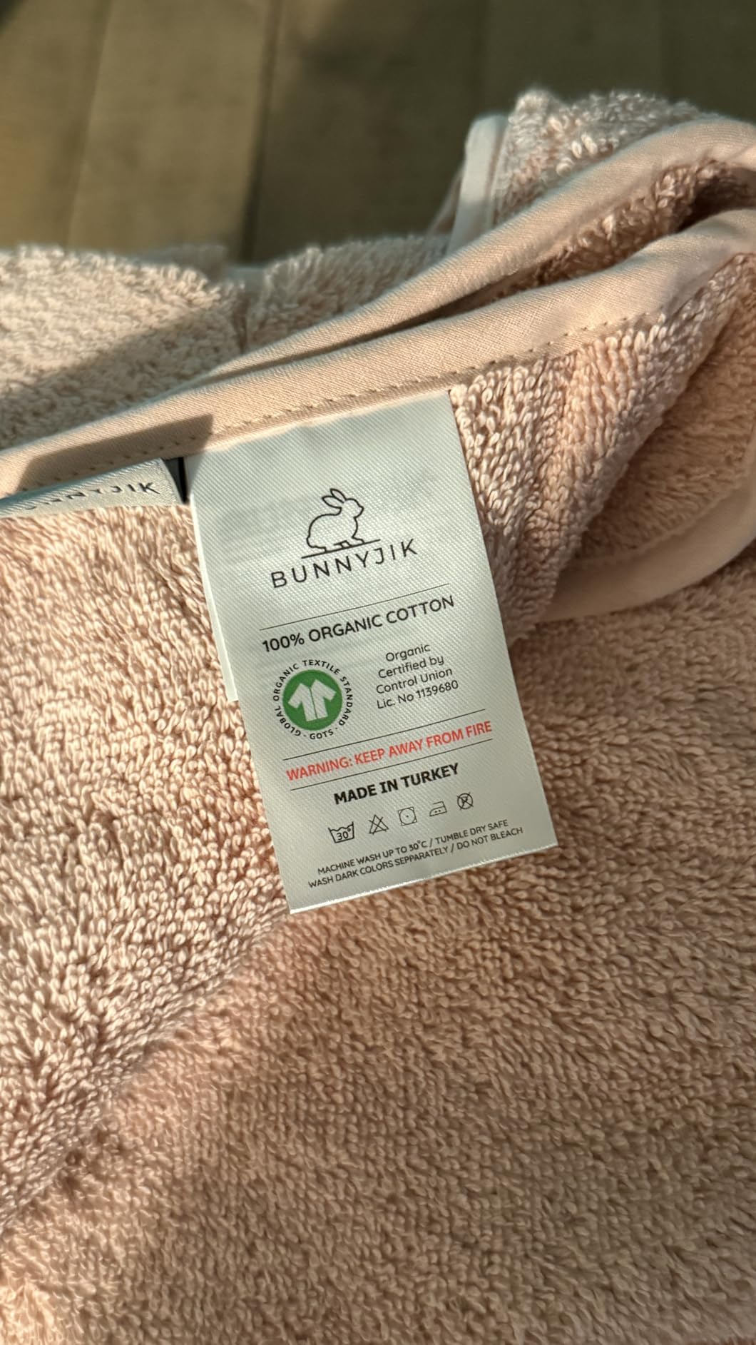 Turkish Organic Cotton Hooded Towels - Heritage Aegean Cotton, Organic Thick Bath Towels for Newborn, (Cozy Bunny, 35x35