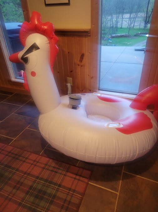 Motorized Pool Float for Adult, Pool Inflatable Lounger Chair Electric River Tube Floating with Pusher Handles Cup Holder and Pump for Party Beach Summer Fun customer photo 2