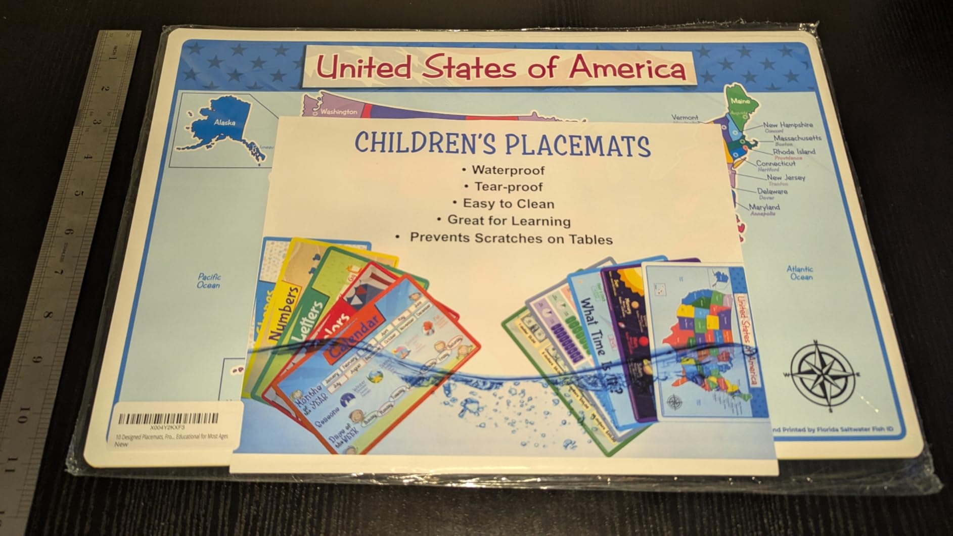 10 Educational Placemats, Front and Back, 100% Waterproof & Reusable customer photo 1
