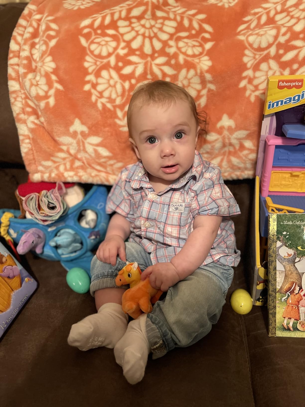 Baby Toys 6-12 Months - Noah's Ark Toy with Stuffed Animals, Baptism Gifts for Boys Girls, Montessori Toys for 6 Month Old Babies Sensory Tissue Box Toy for 1 Year Old customer photo 1
