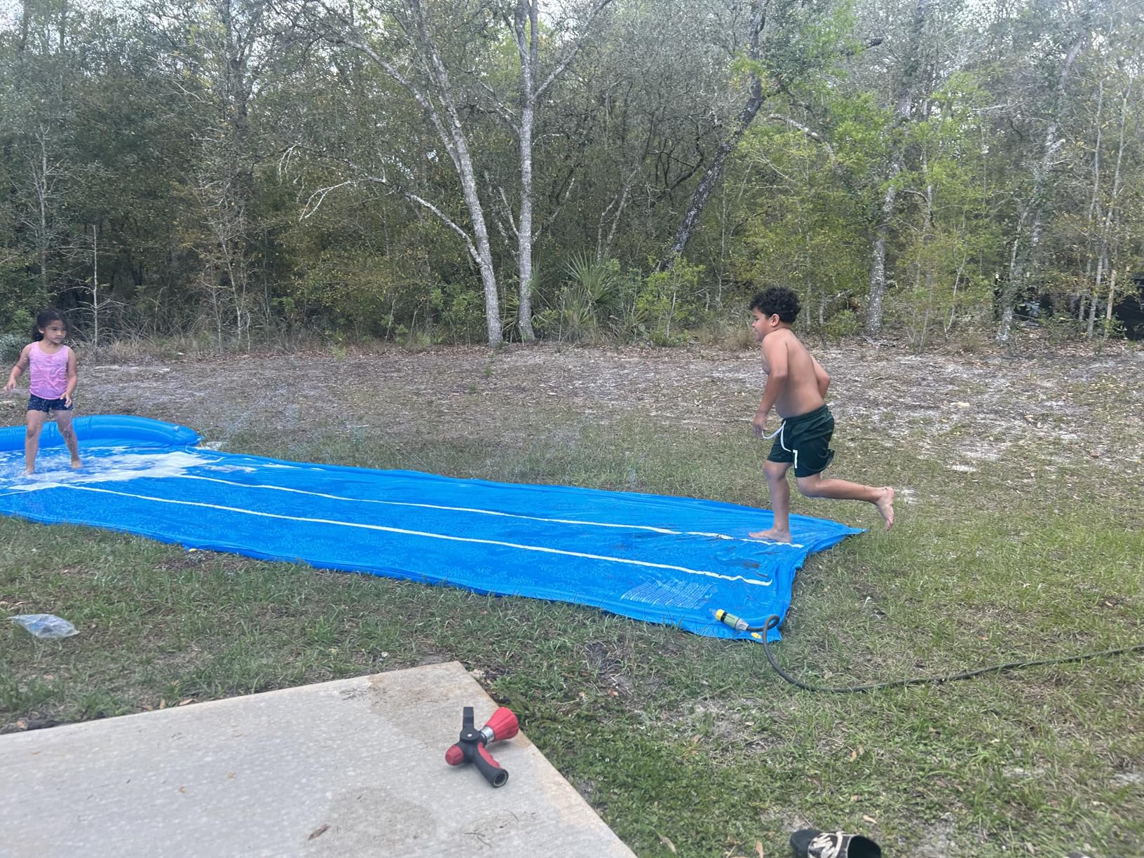 Jasonwell Slip and Water Slide - 20Ft Heavy Duty Lawn Slip Waterslide for Kids Adults with Splash Sprinkler N 2 Bodyboards Backyard Summer Outside Outdoor Water Play Toys (Shark-2Lanes) customer photo 1