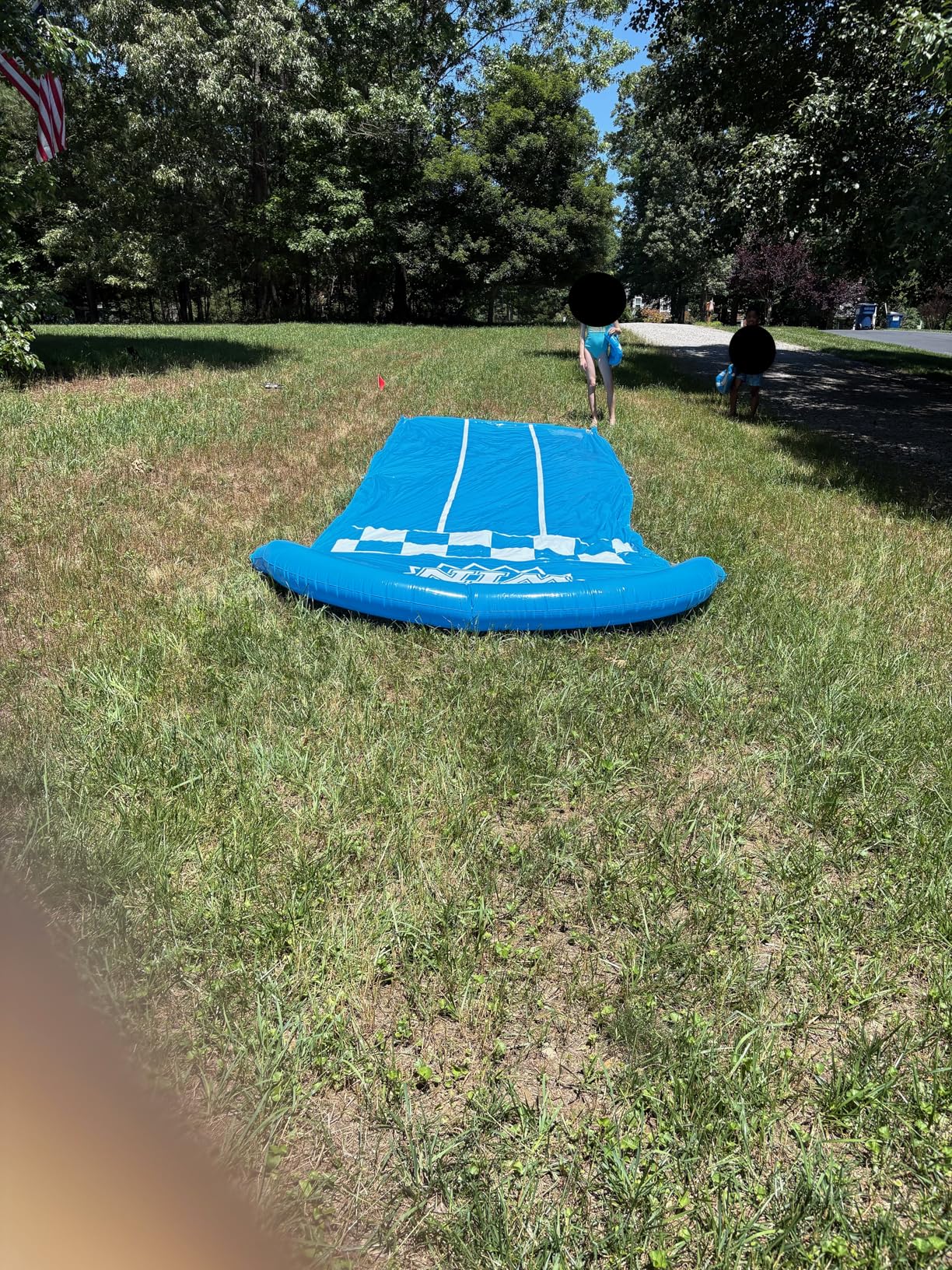 Jasonwell Slip and Water Slide - 20Ft Heavy Duty Lawn Slip Waterslide for Kids Adults with Splash Sprinkler N 2 Bodyboards Backyard Summer Outside Outdoor Water Play Toys (Shark-2Lanes) customer photo 2